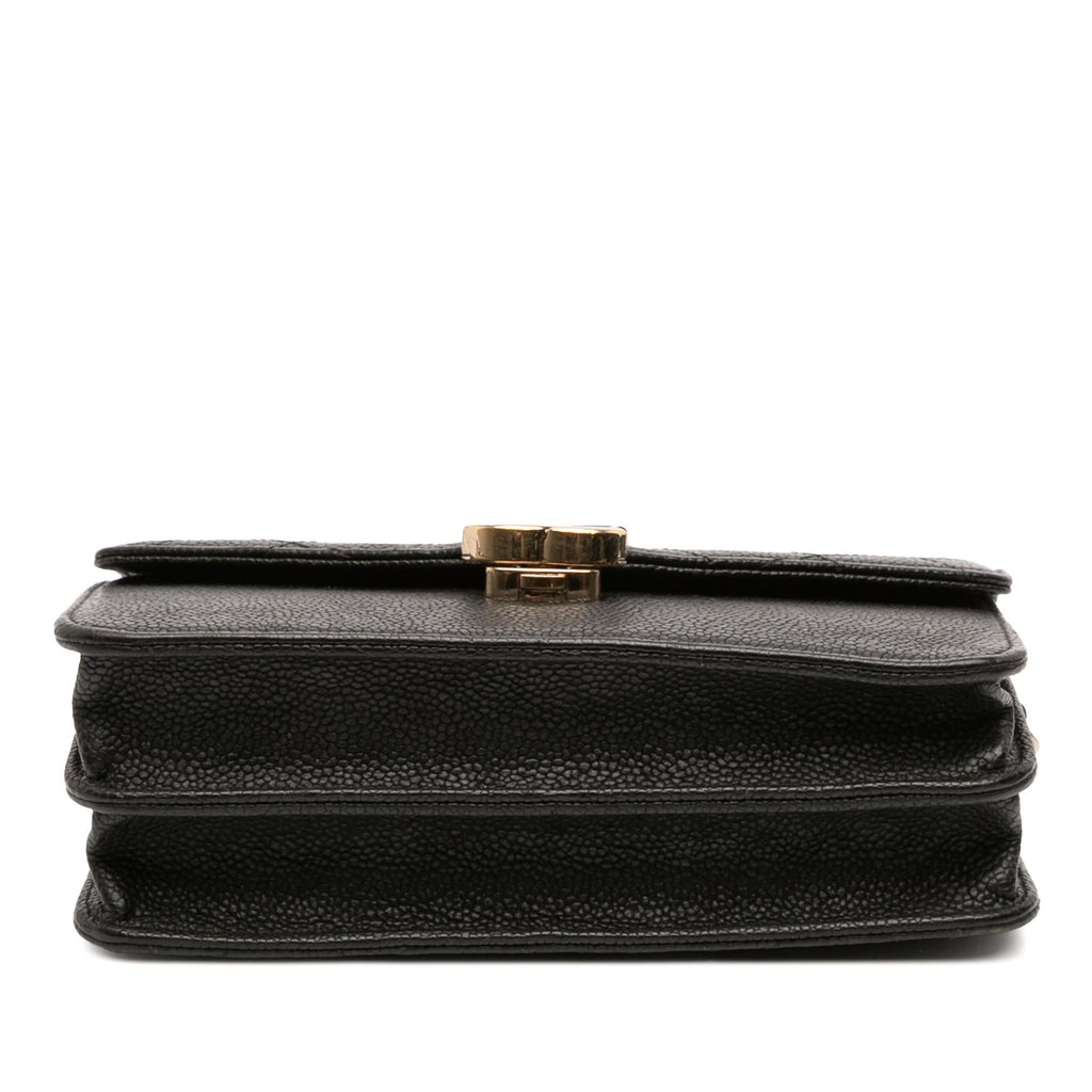 Chanel Paris Cuba Square Quilted Caviar Thread Around Wallet On Chain