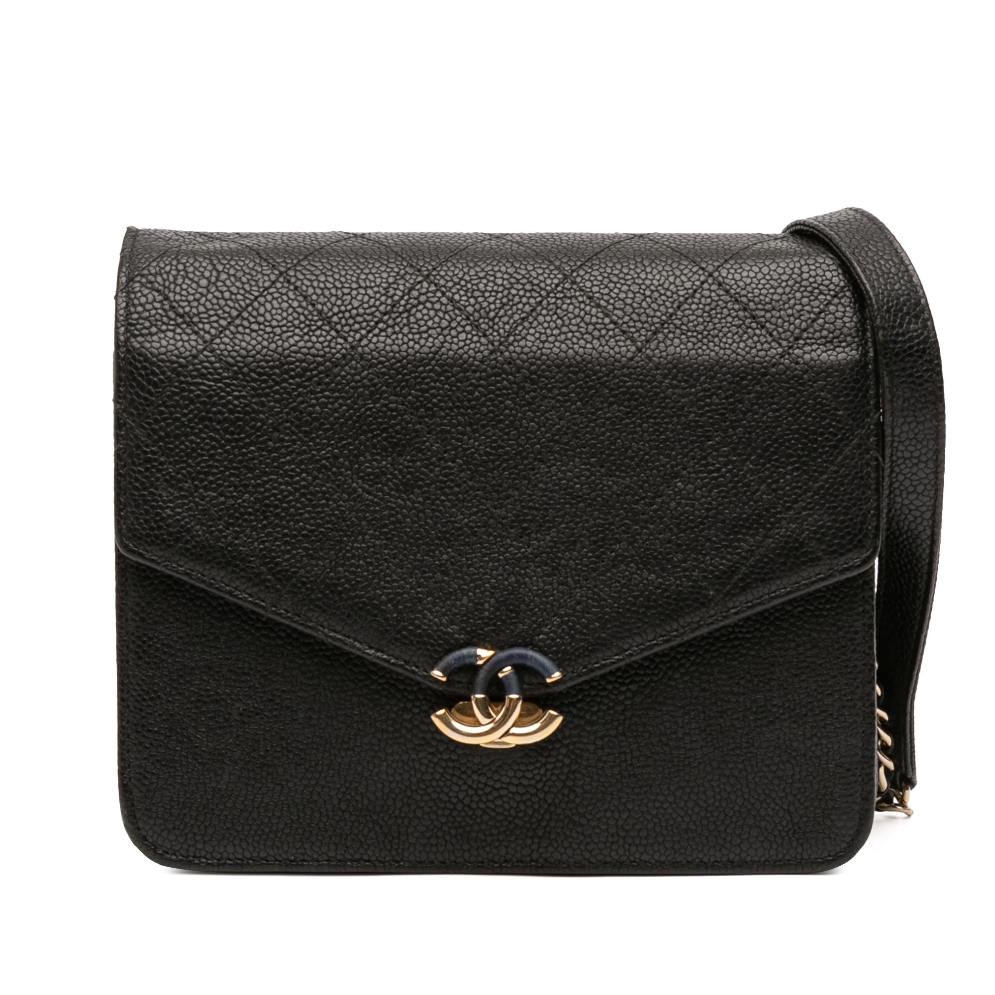 Chanel Paris Cuba Square Quilted Caviar Thread Around Wallet On Chain