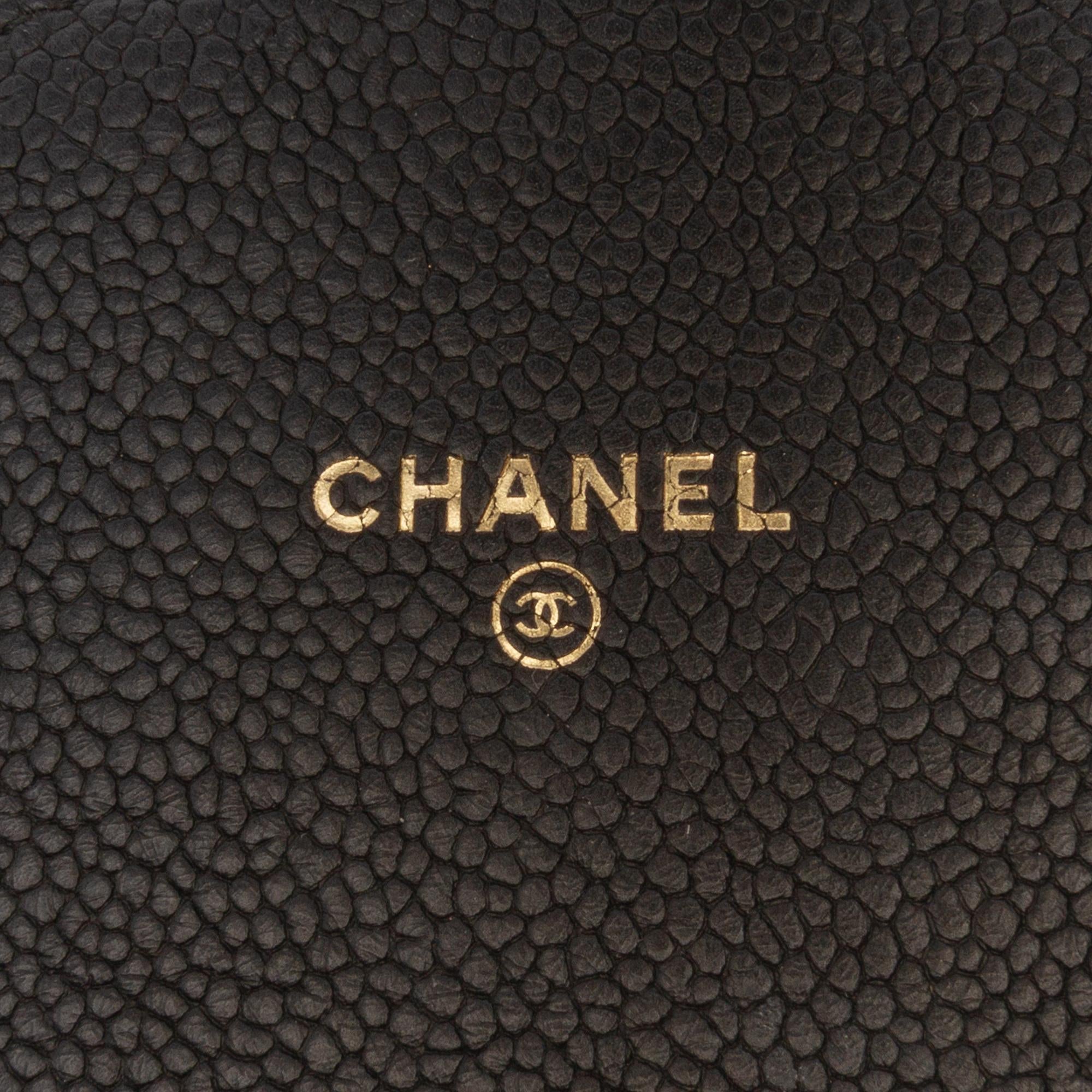 Chanel Paris Cuba Square Quilted Caviar Thread Around Wallet On Chain