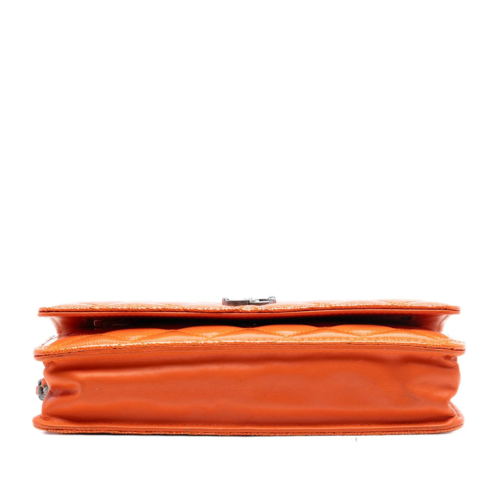 Chanel Paris Dallas CC Quilted Patent Goatskin Wallet on Chain