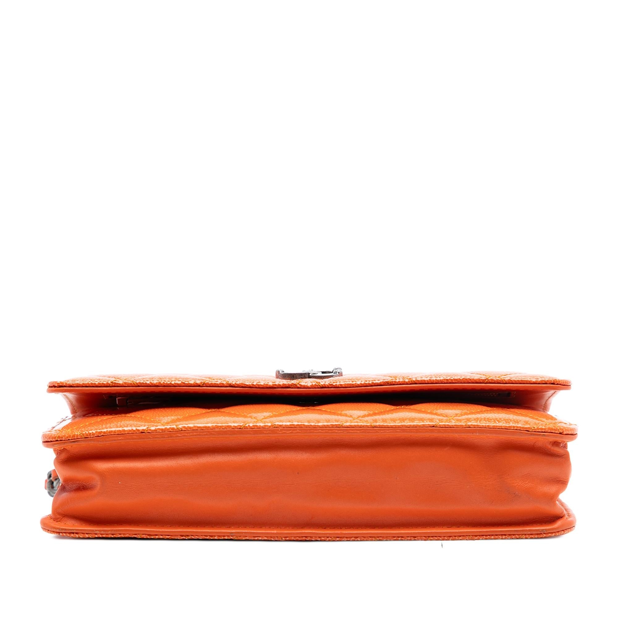 Chanel Paris Dallas CC Quilted Patent Goatskin Wallet on Chain