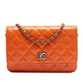 Chanel Paris Dallas CC Quilted Patent Goatskin Wallet on Chain