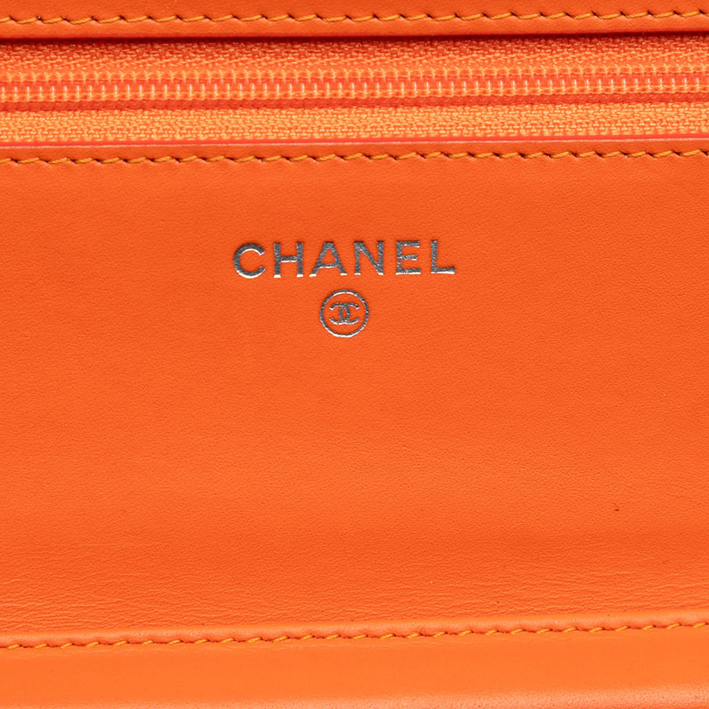 Chanel Paris Dallas CC Quilted Patent Goatskin Wallet on Chain