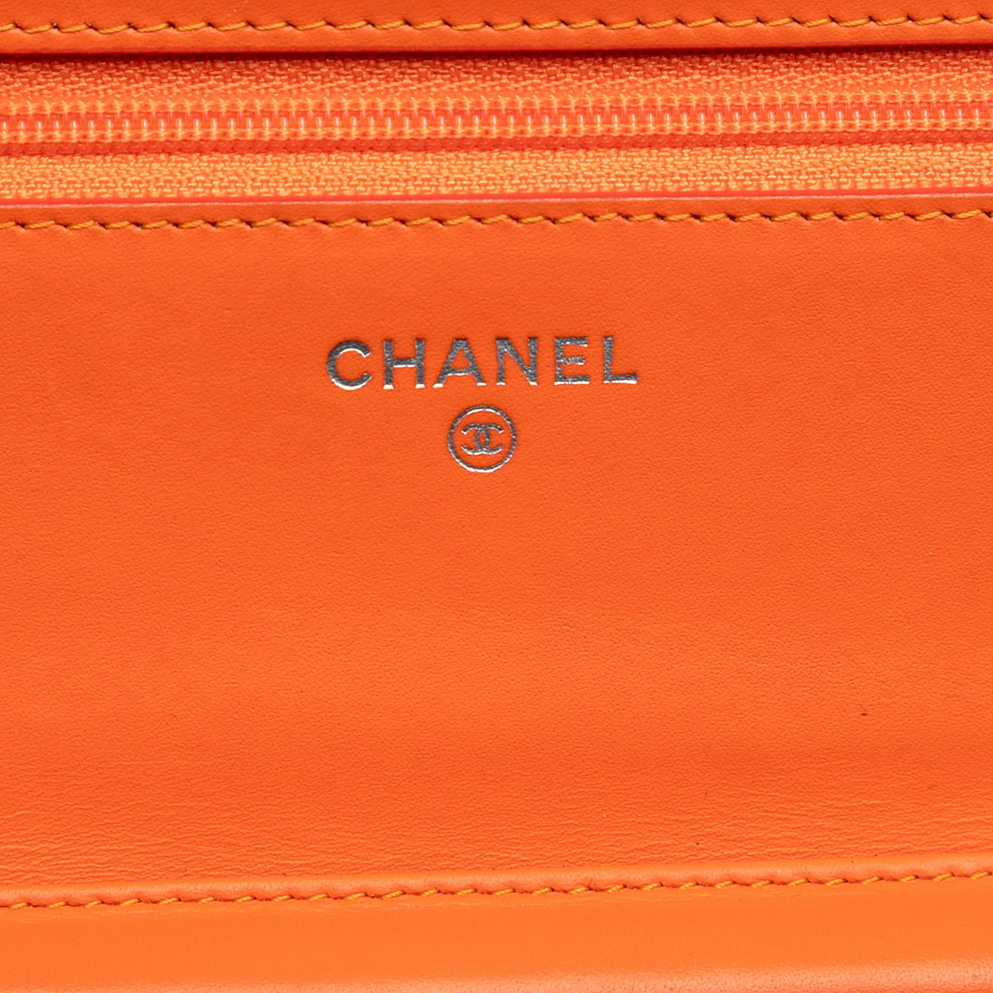 Chanel Paris Dallas CC Quilted Patent Goatskin Wallet on Chain