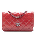 Chanel Paris Dallas CC Quilted Patent Goatskin Wallet on Chain