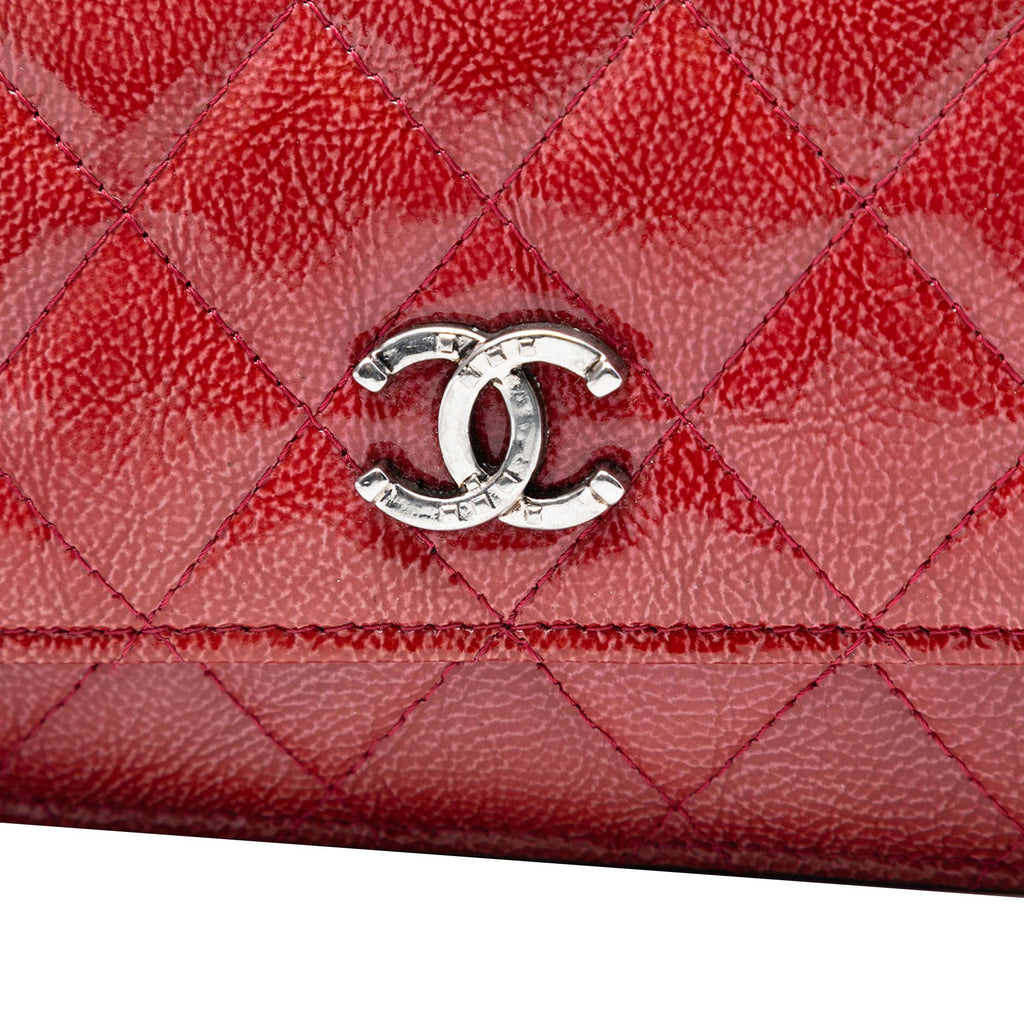 Chanel Paris Dallas CC Quilted Patent Goatskin Wallet on Chain