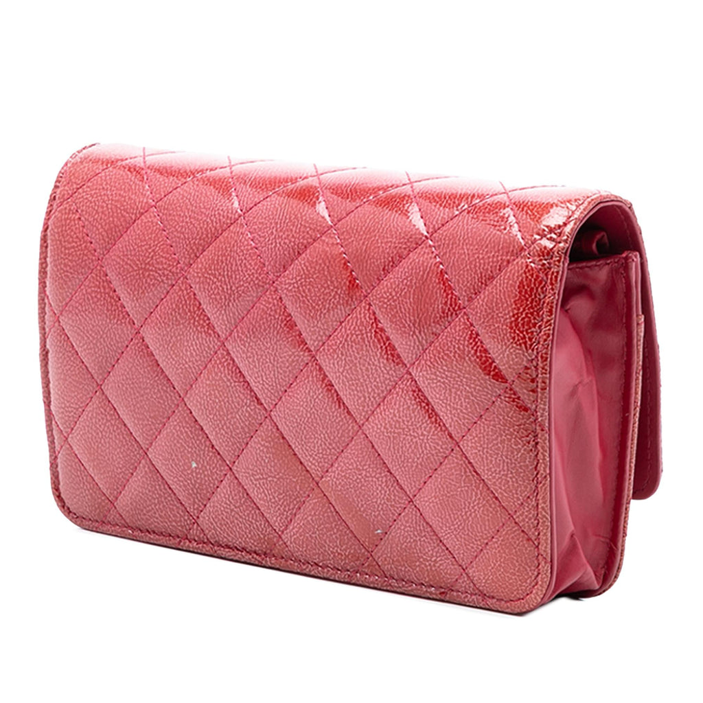Chanel Paris Dallas CC Quilted Patent Goatskin Wallet on Chain