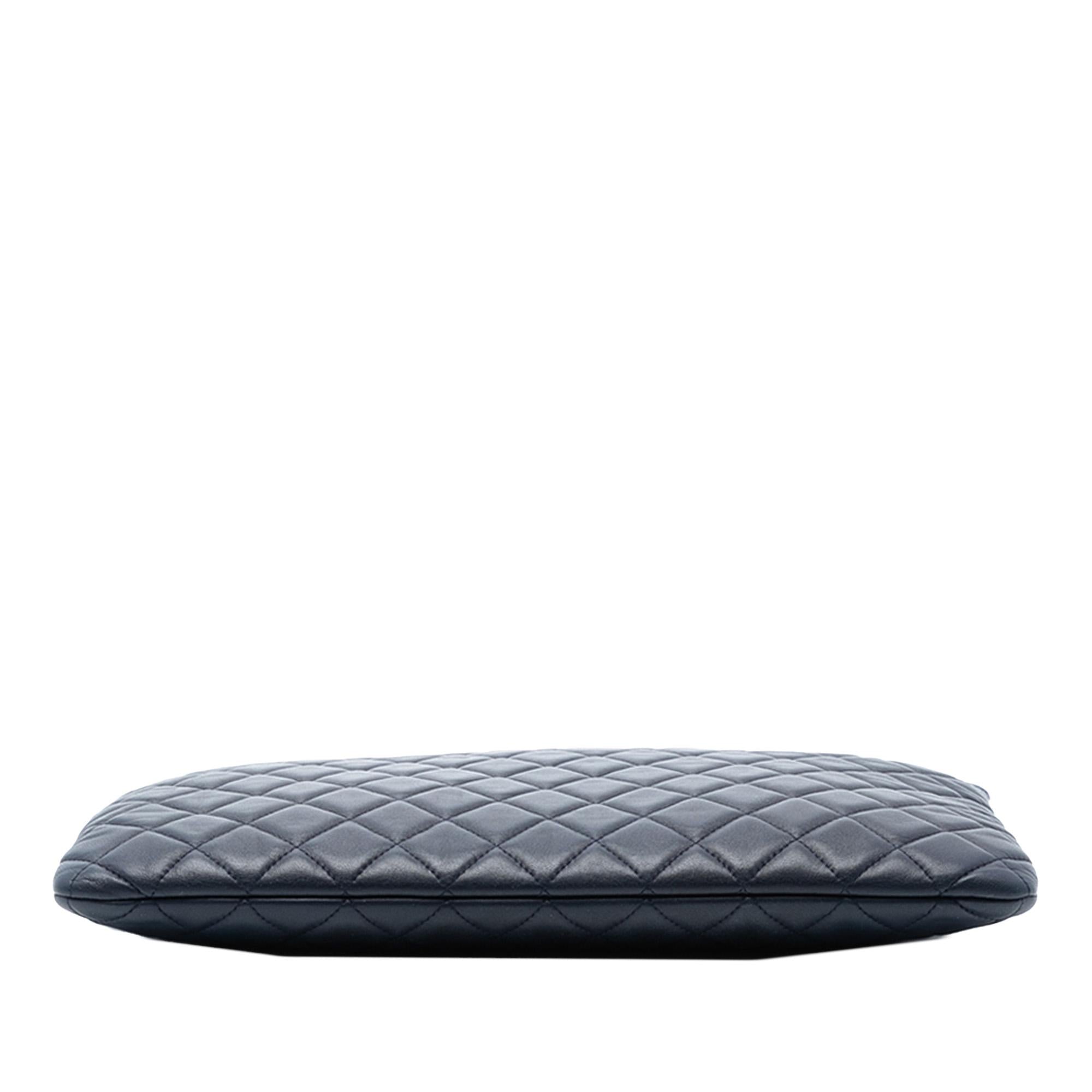 Chanel Paris Dubai Large CC Quilted Lambskin O Case Clutch