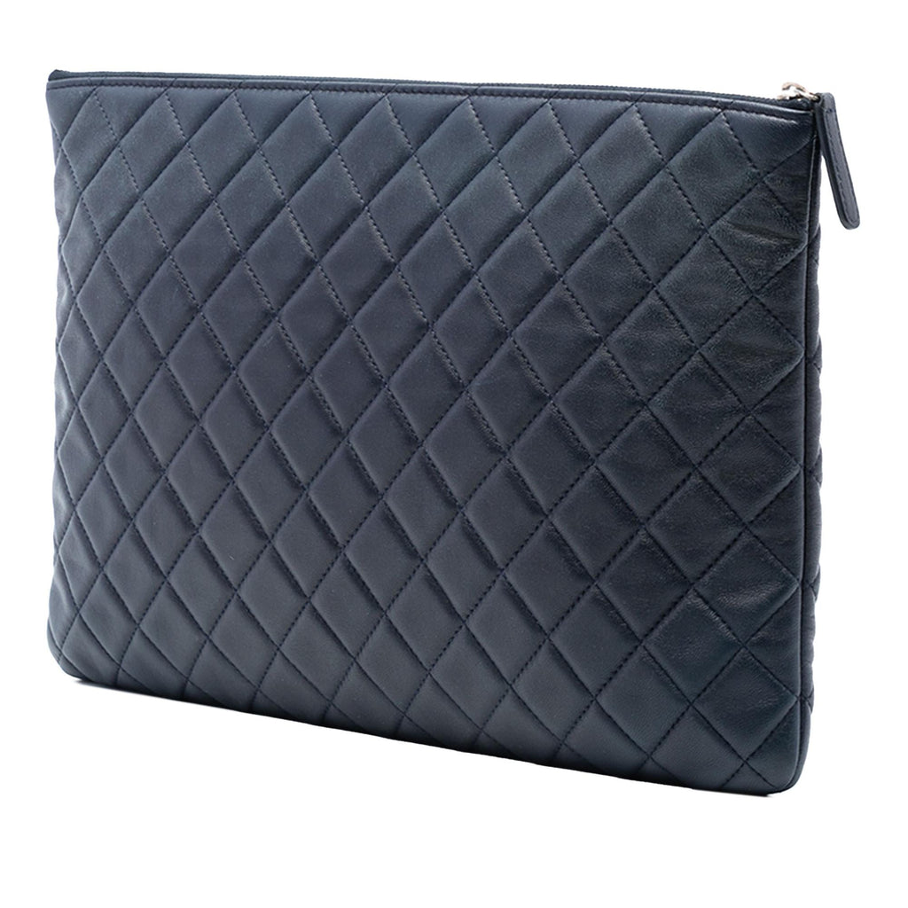 Chanel Paris Dubai Large CC Quilted Lambskin O Case Clutch