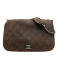 Chanel Paris Edinburgh Large Quilted Nubuck Highlander Messenger Bag