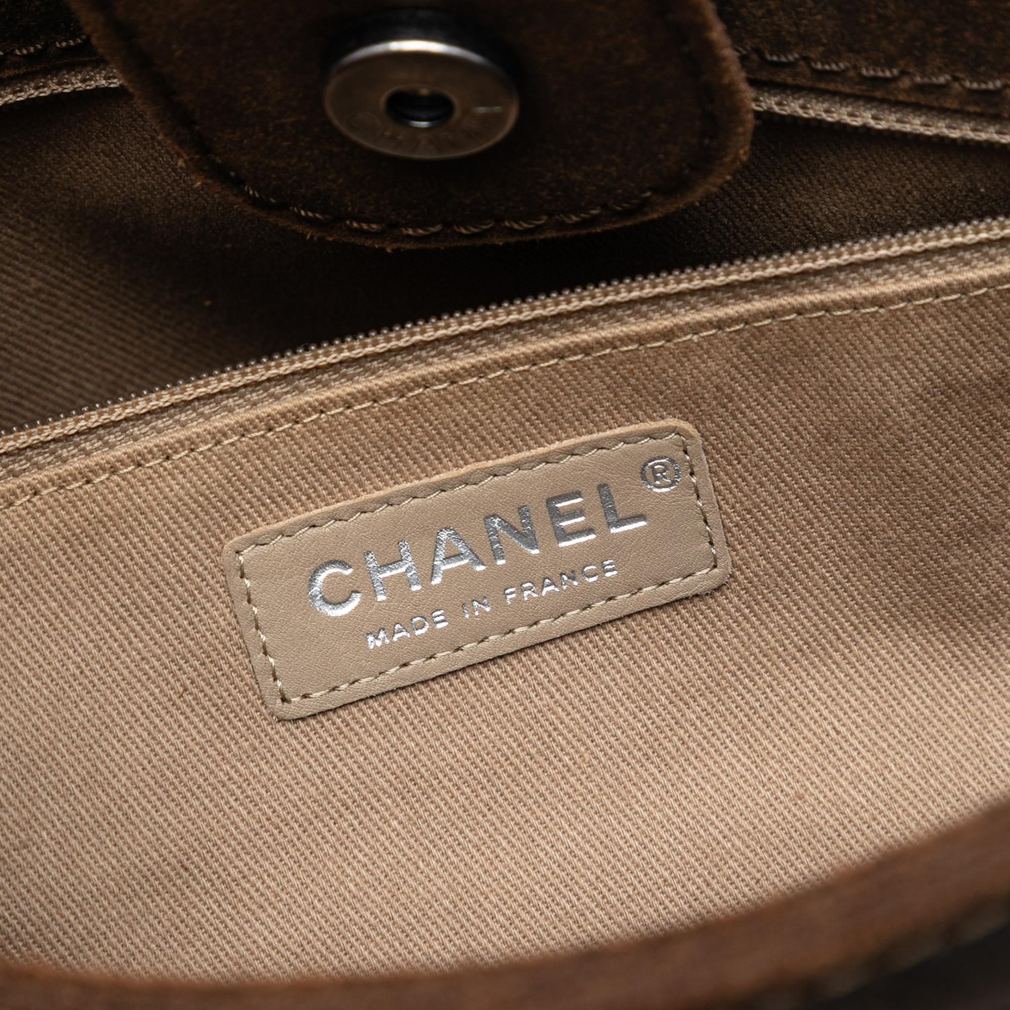 Chanel Paris Edinburgh Large Quilted Nubuck Highlander Messenger Bag