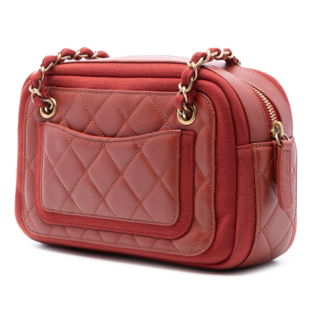Chanel Paris Hamburg Quilted Lambskin and Jersey Camera Case