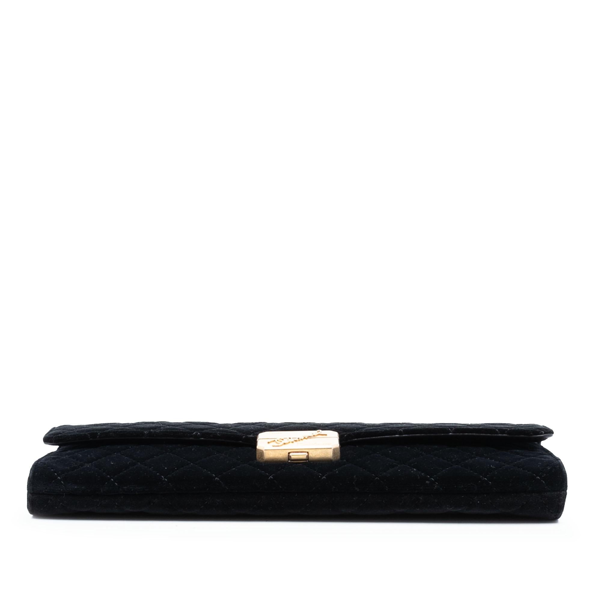 Chanel Paris Hamburg Quilted Velvet Clutch