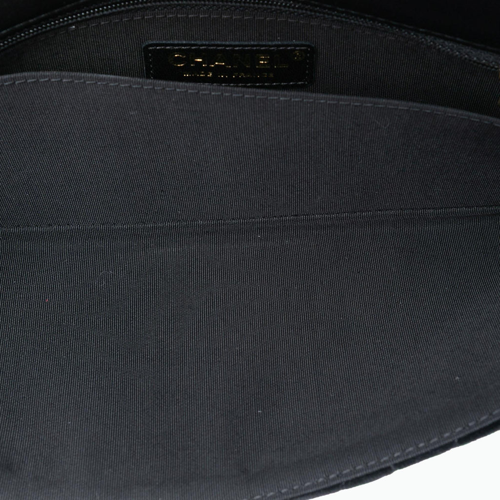 Chanel Paris Hamburg Quilted Velvet Clutch