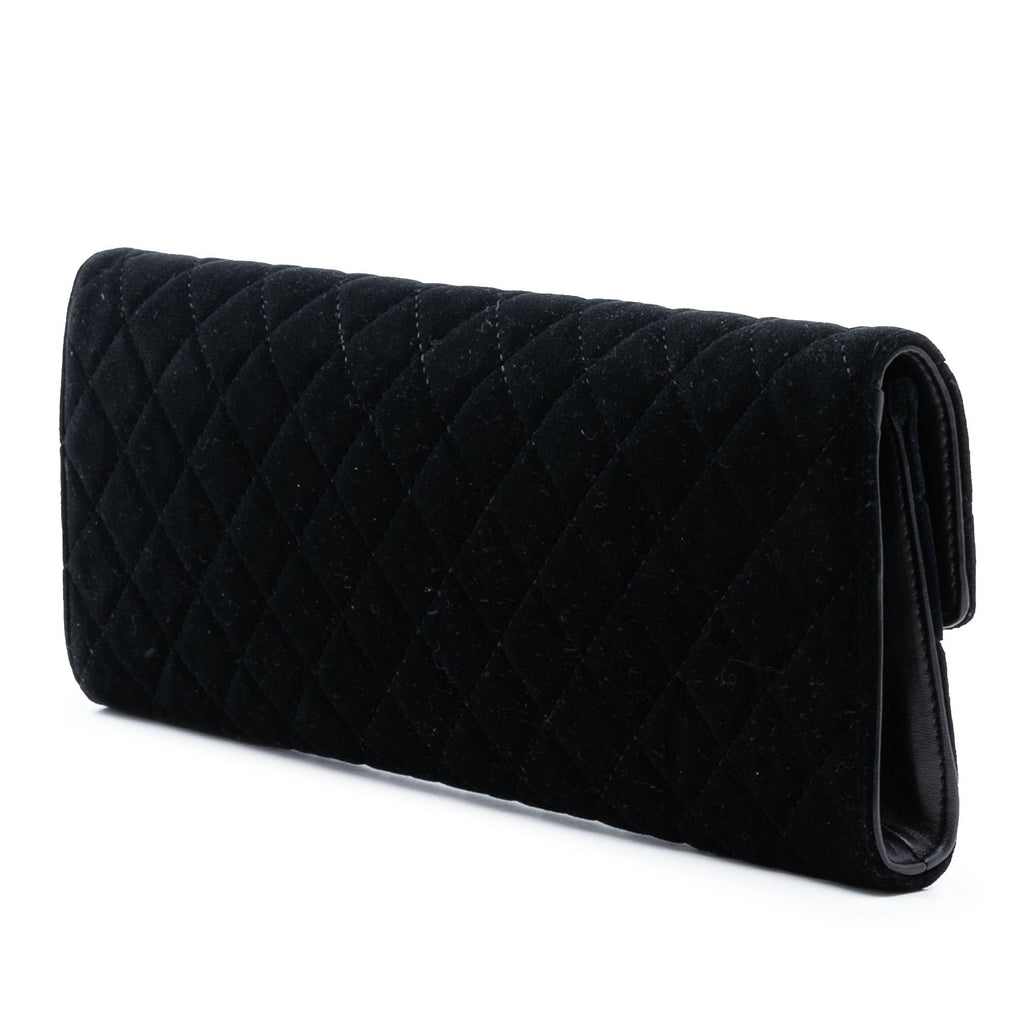 Chanel Paris Hamburg Quilted Velvet Clutch