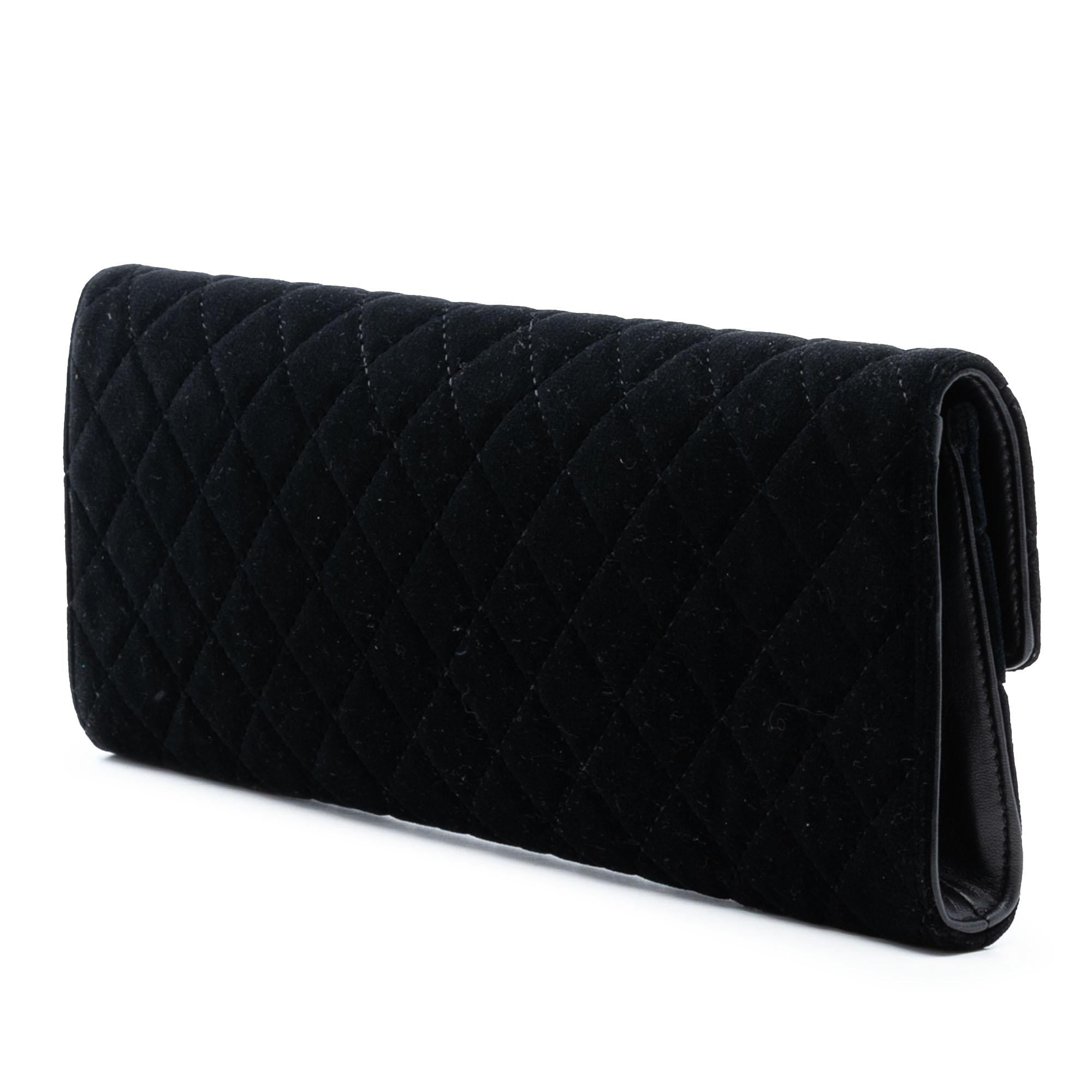 Chanel Paris Hamburg Quilted Velvet Clutch
