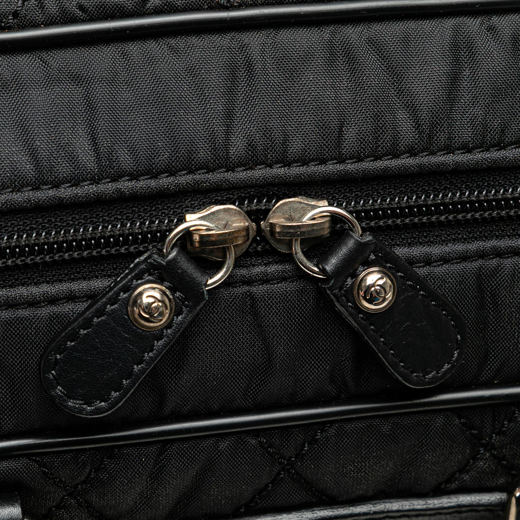 Chanel Paris New York Quilted Nylon Duffle Handbag