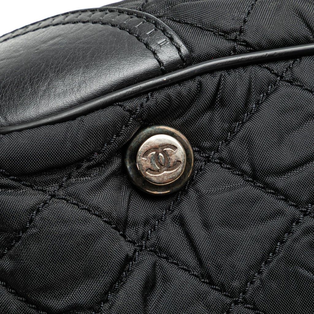 Chanel Paris New York Quilted Nylon Duffle Handbag
