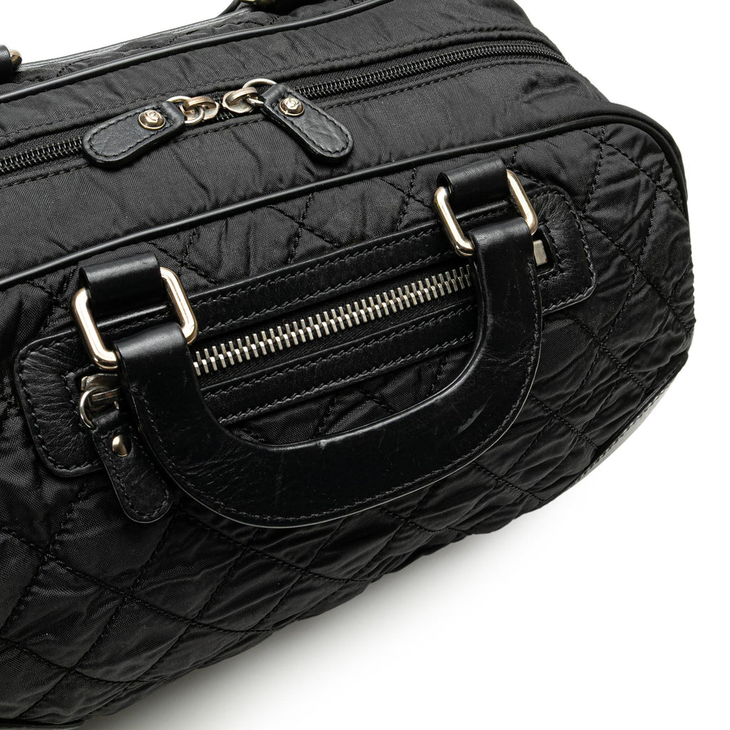 Chanel Paris New York Quilted Nylon Duffle Handbag