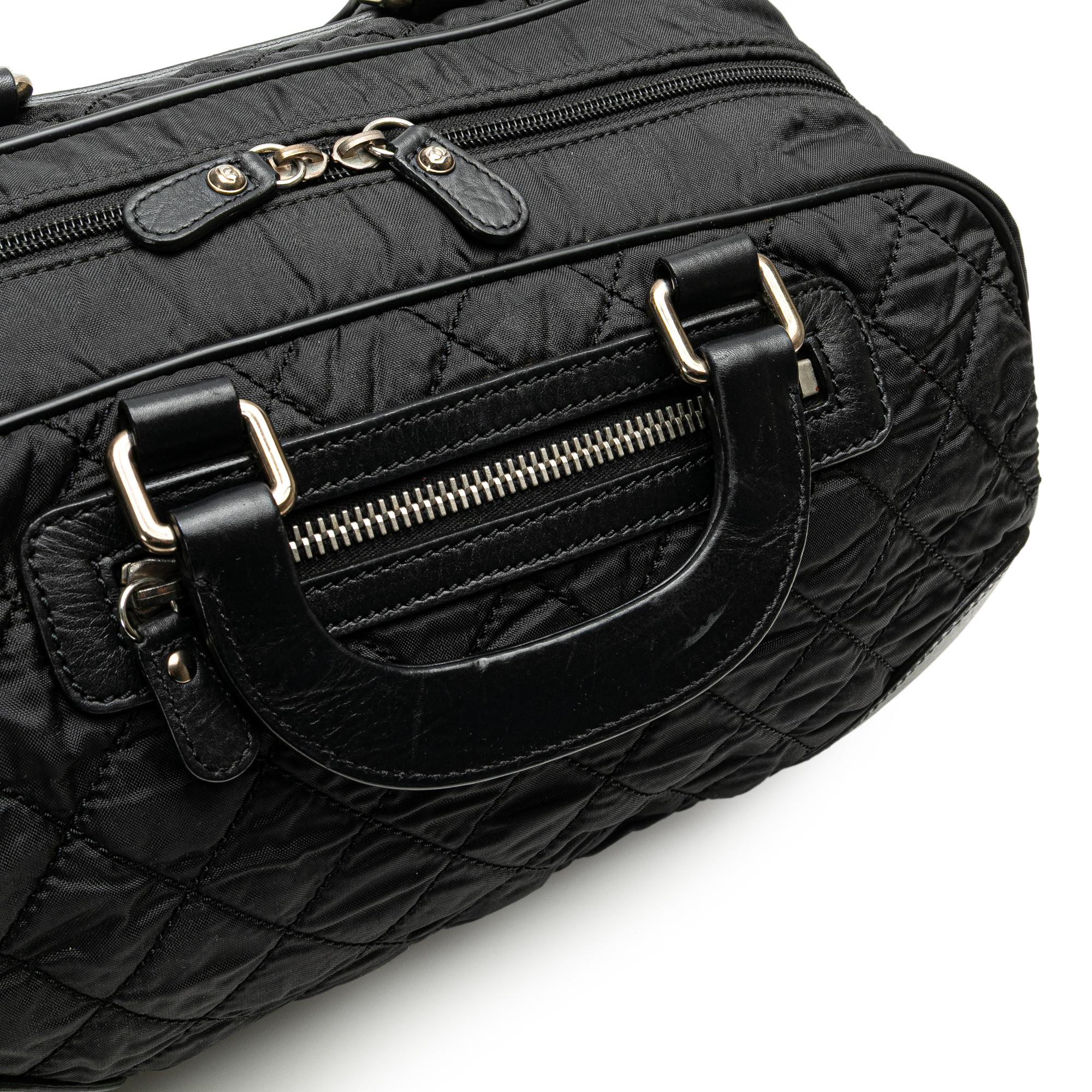 Chanel Paris New York Quilted Nylon Duffle Handbag
