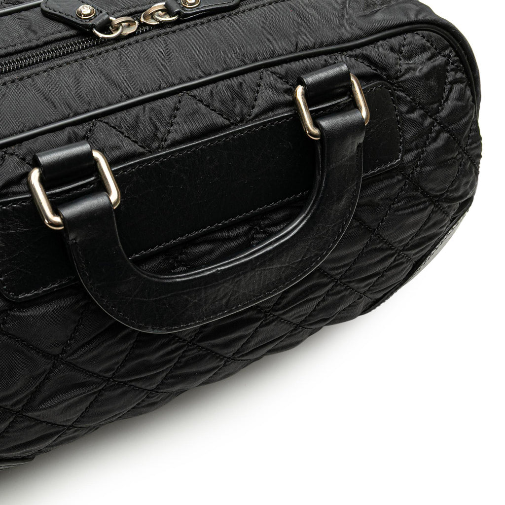Chanel Paris New York Quilted Nylon Duffle Handbag