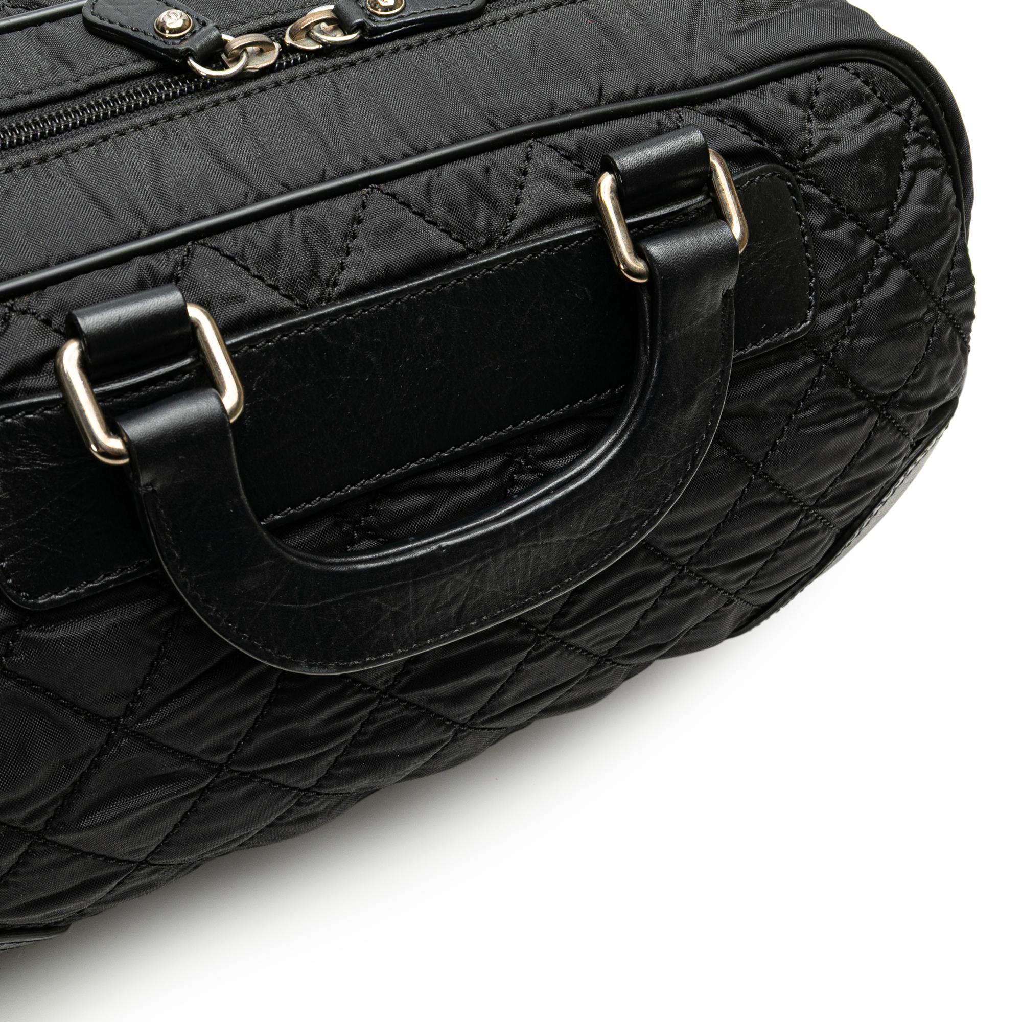 Chanel Paris New York Quilted Nylon Duffle Handbag