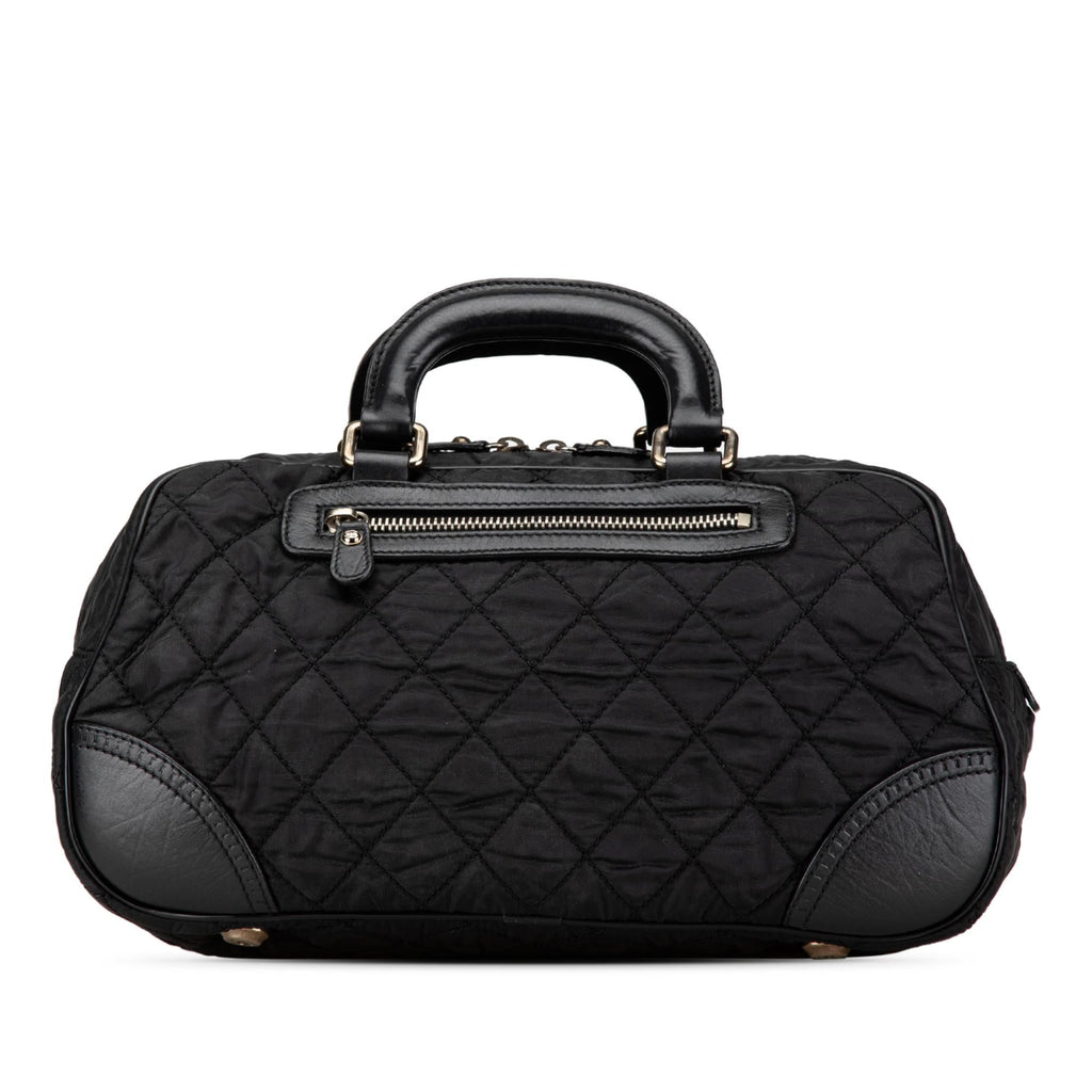Chanel Paris New York Quilted Nylon Duffle Handbag