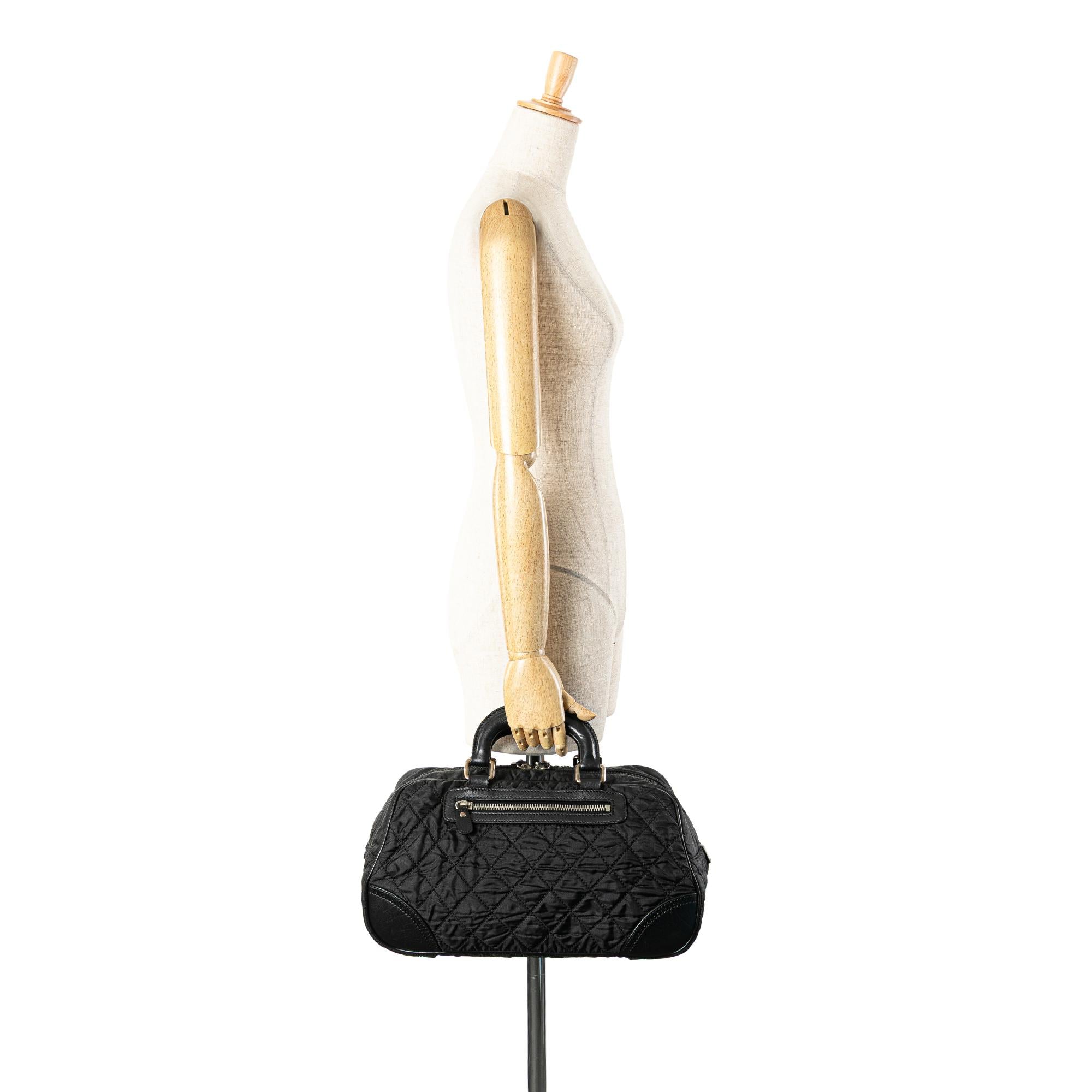 Chanel Paris New York Quilted Nylon Duffle Handbag
