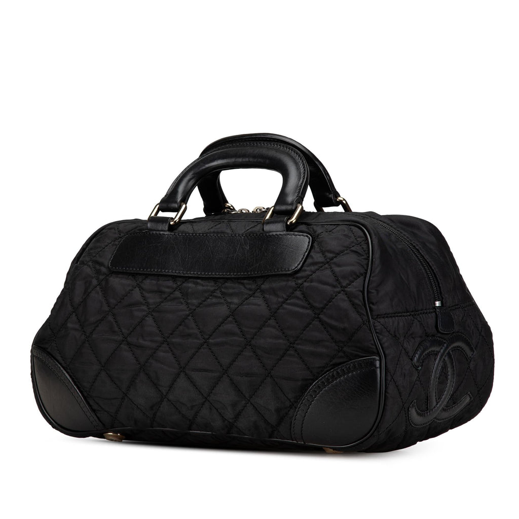 Chanel Paris New York Quilted Nylon Duffle Handbag