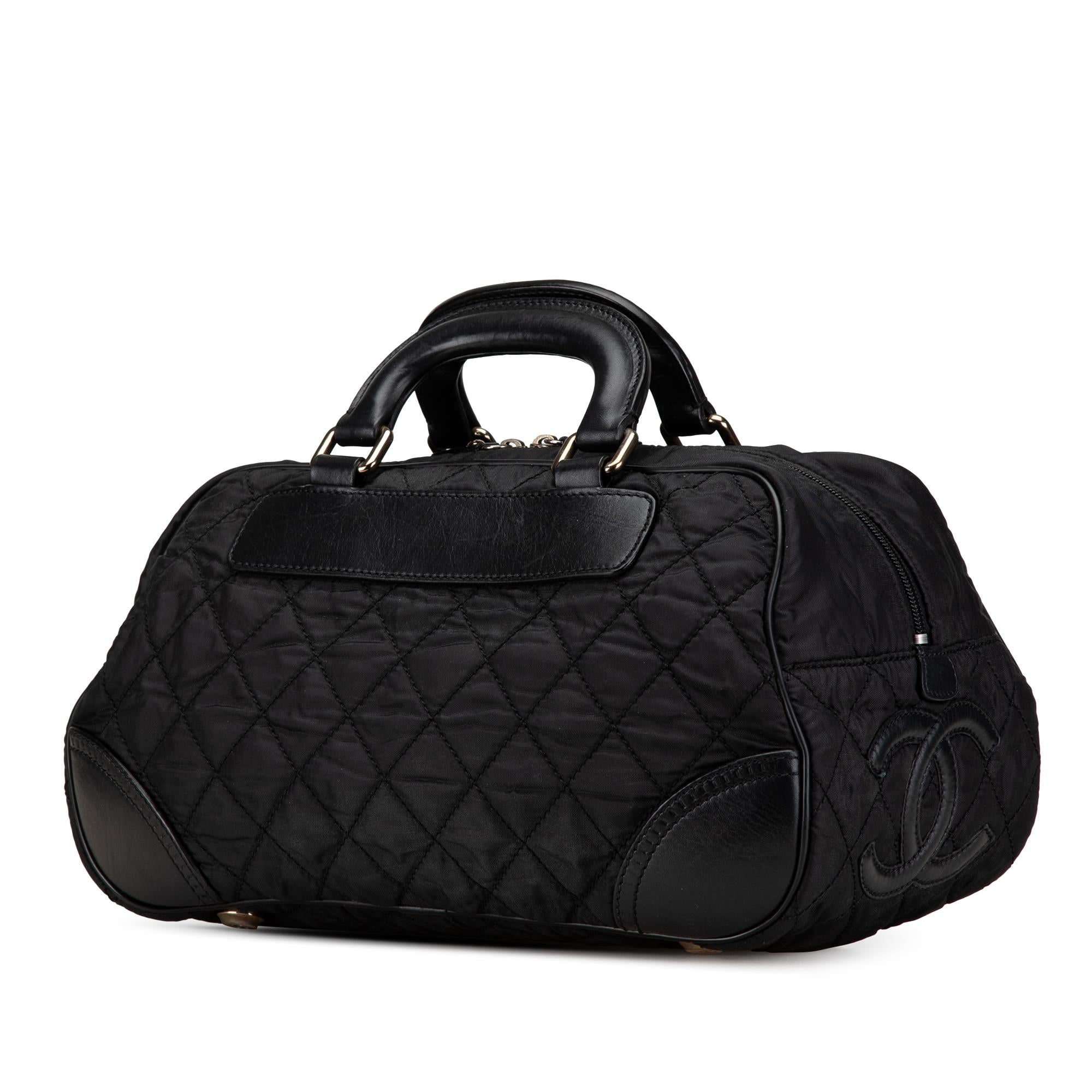 Chanel Paris New York Quilted Nylon Duffle Handbag