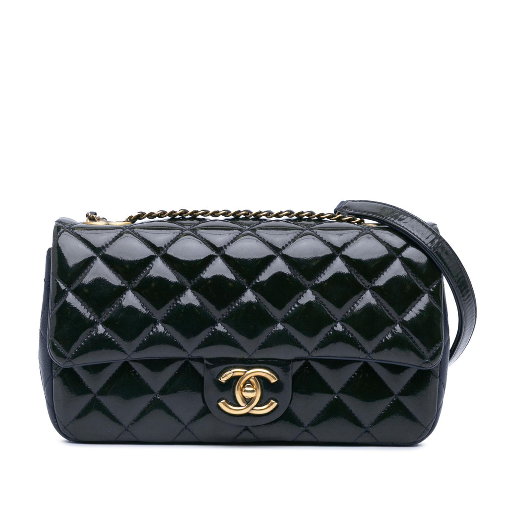 Chanel Paris-Salzburg Medium Patent Goatskin CC Eyelet Flap