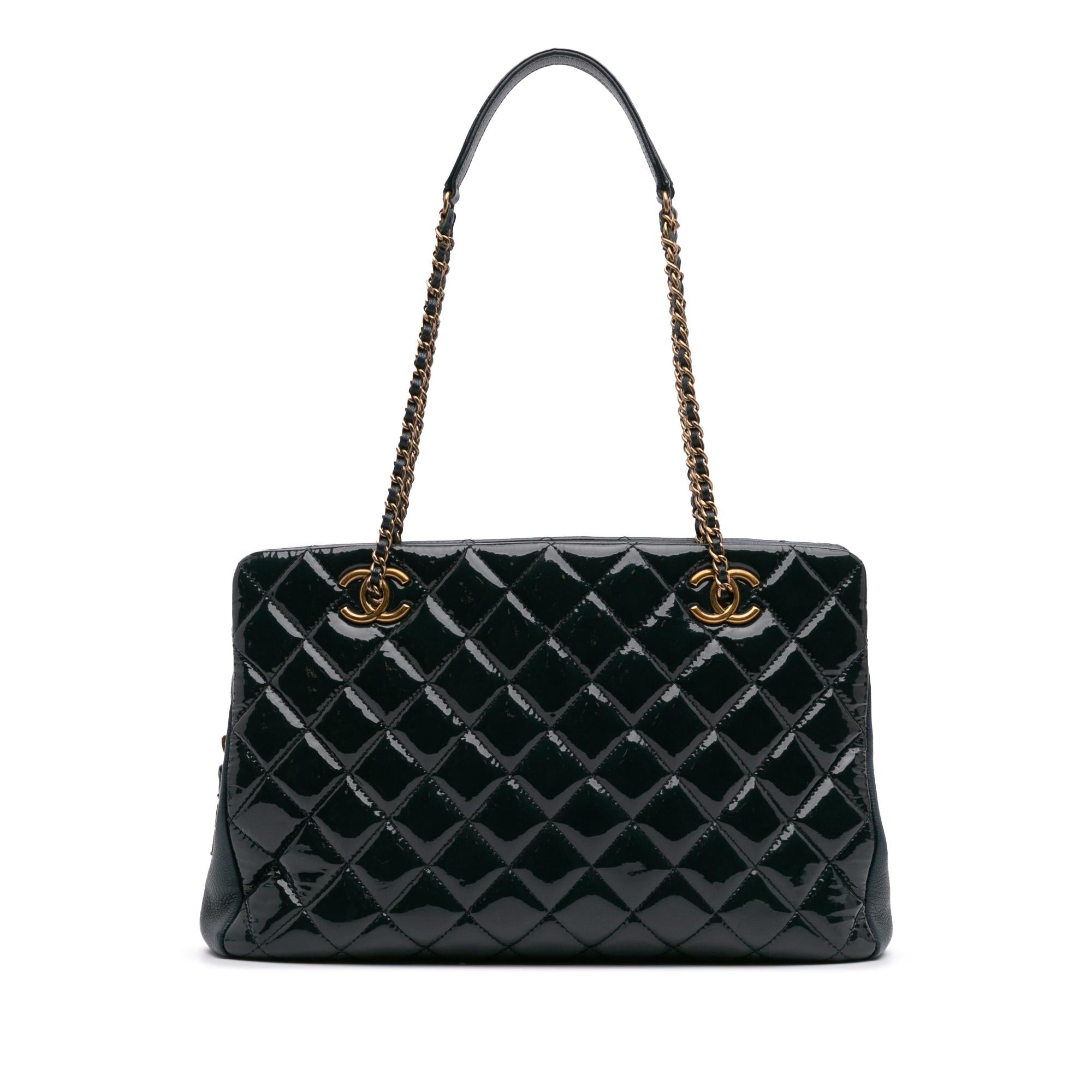 Chanel Paris Salzburg Patent and Goatskin CC Eyelet Tote