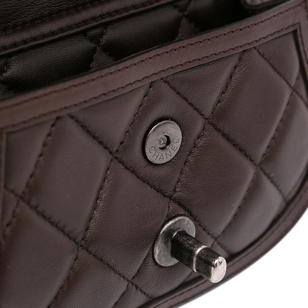 Chanel Paris-Salzburg Quilted Lambskin and Pony Hair Saddle Crossbody