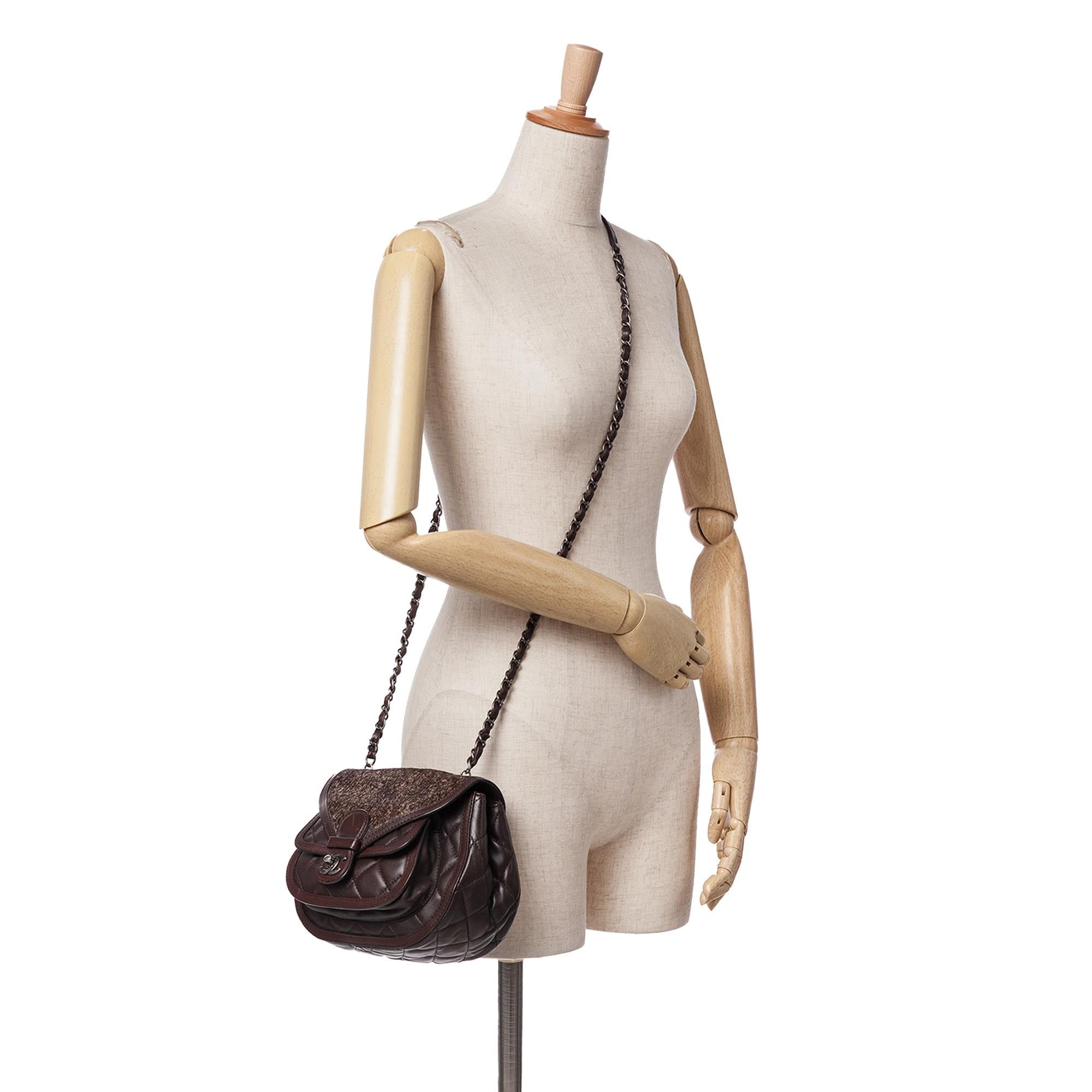 Chanel Paris-Salzburg Quilted Lambskin and Pony Hair Saddle Crossbody