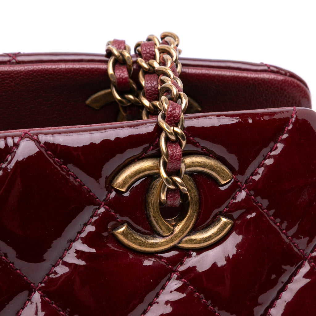 Chanel Paris Salzburg Small Patent and Goatskin CC Eyelet Tote
