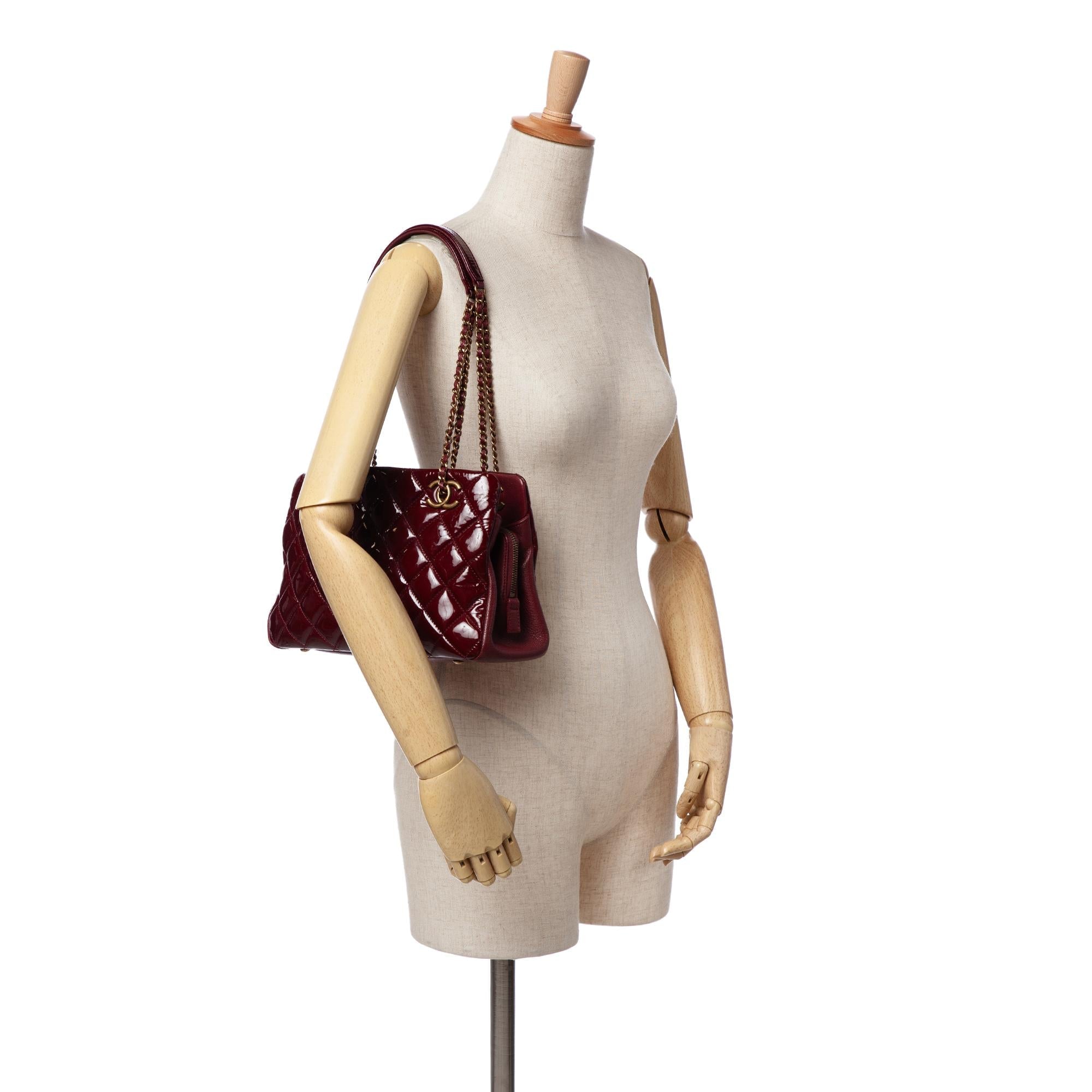 Chanel Paris Salzburg Small Patent and Goatskin CC Eyelet Tote