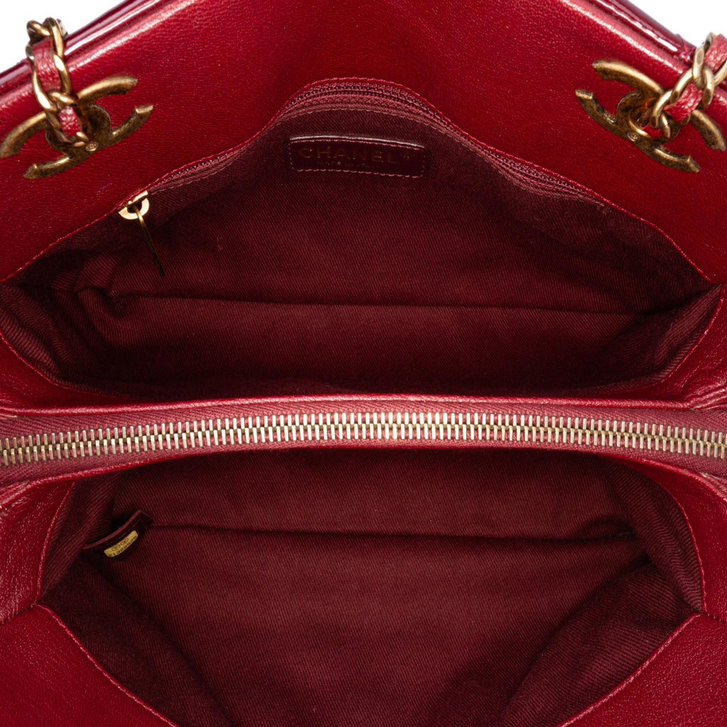 Chanel Paris Salzburg Small Patent and Goatskin CC Eyelet Tote