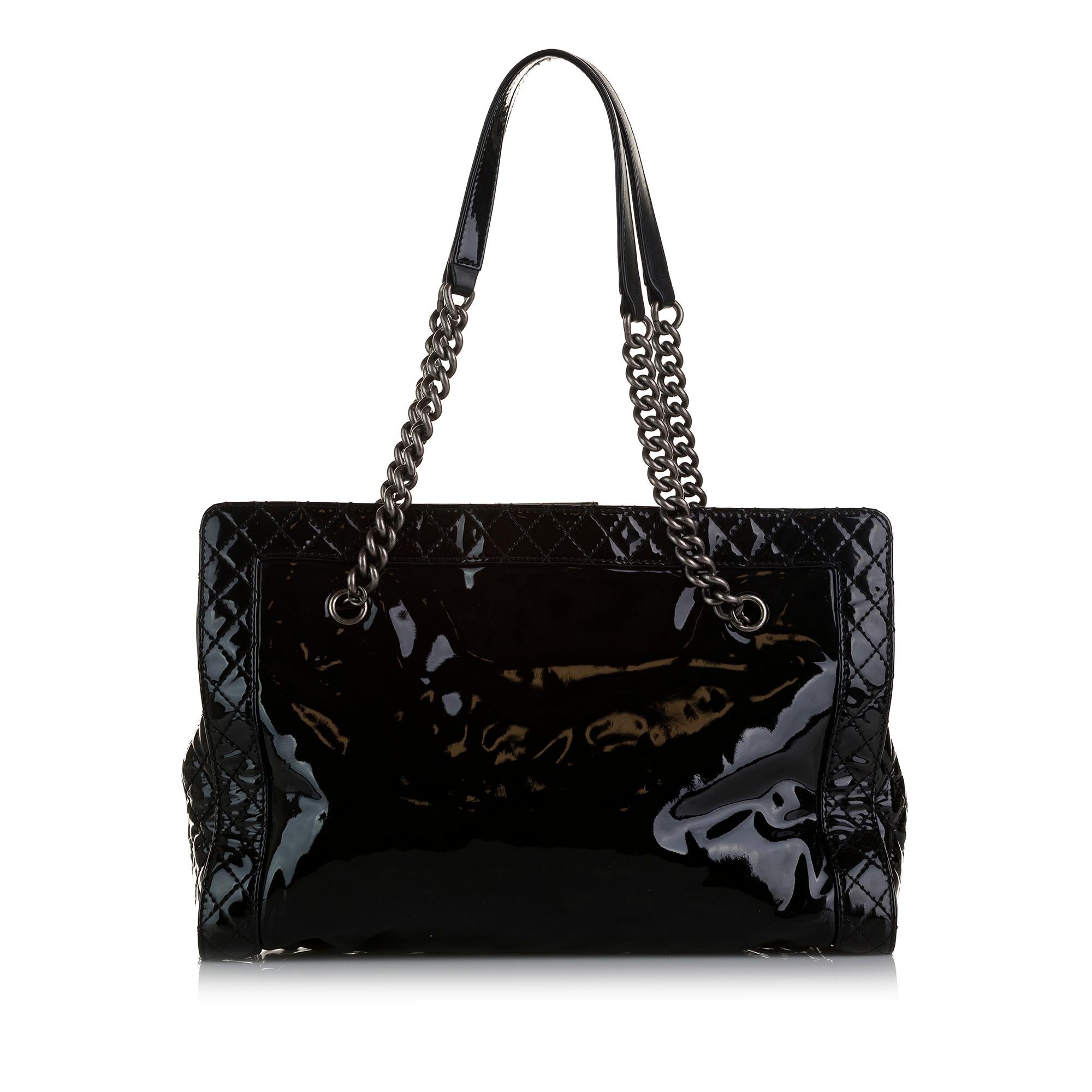 Chanel Patent Boy Reverso Shopping Tote
