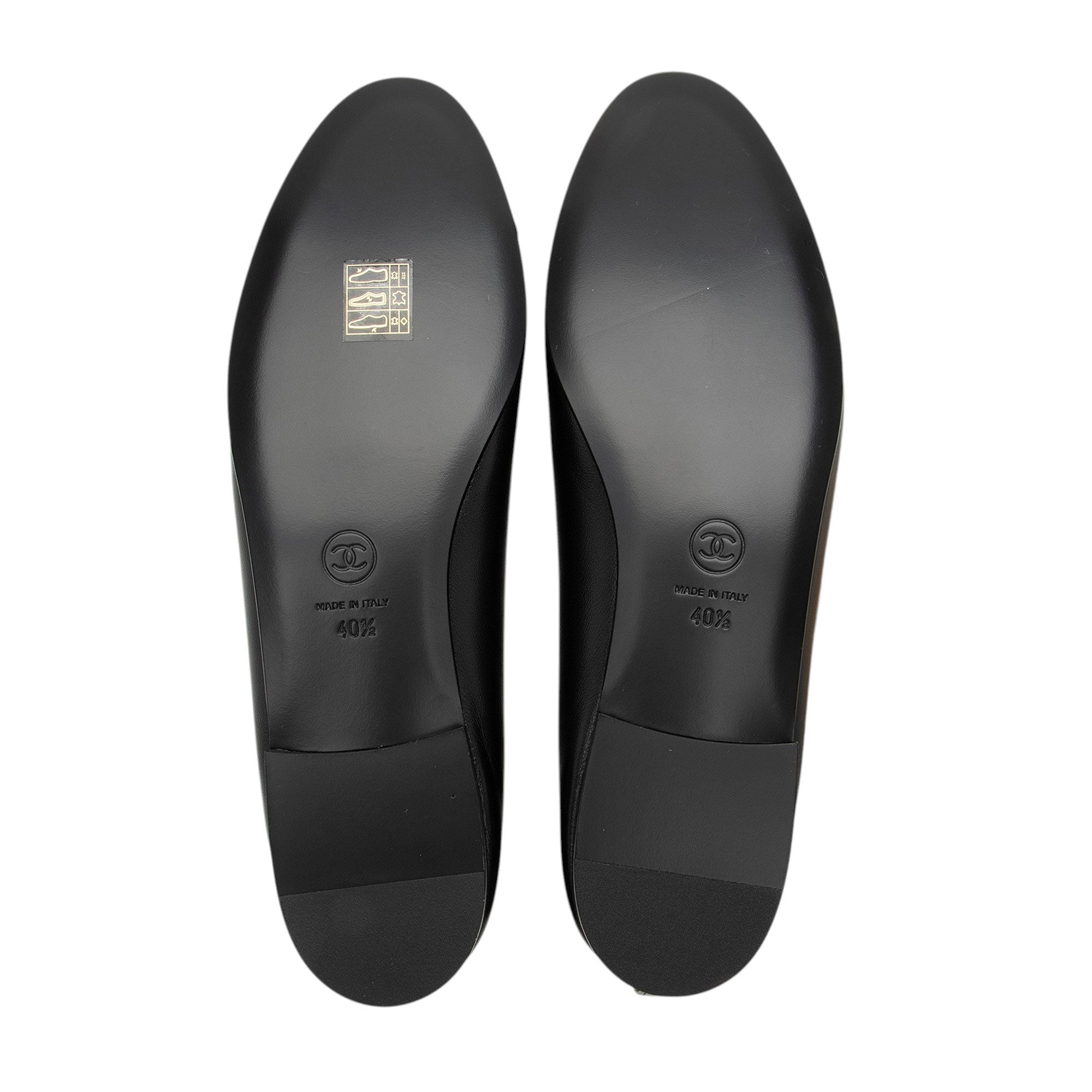 Chanel Patent Calfskin CC Cap Toe Ballet Flats - Size 10.5 / 40.5