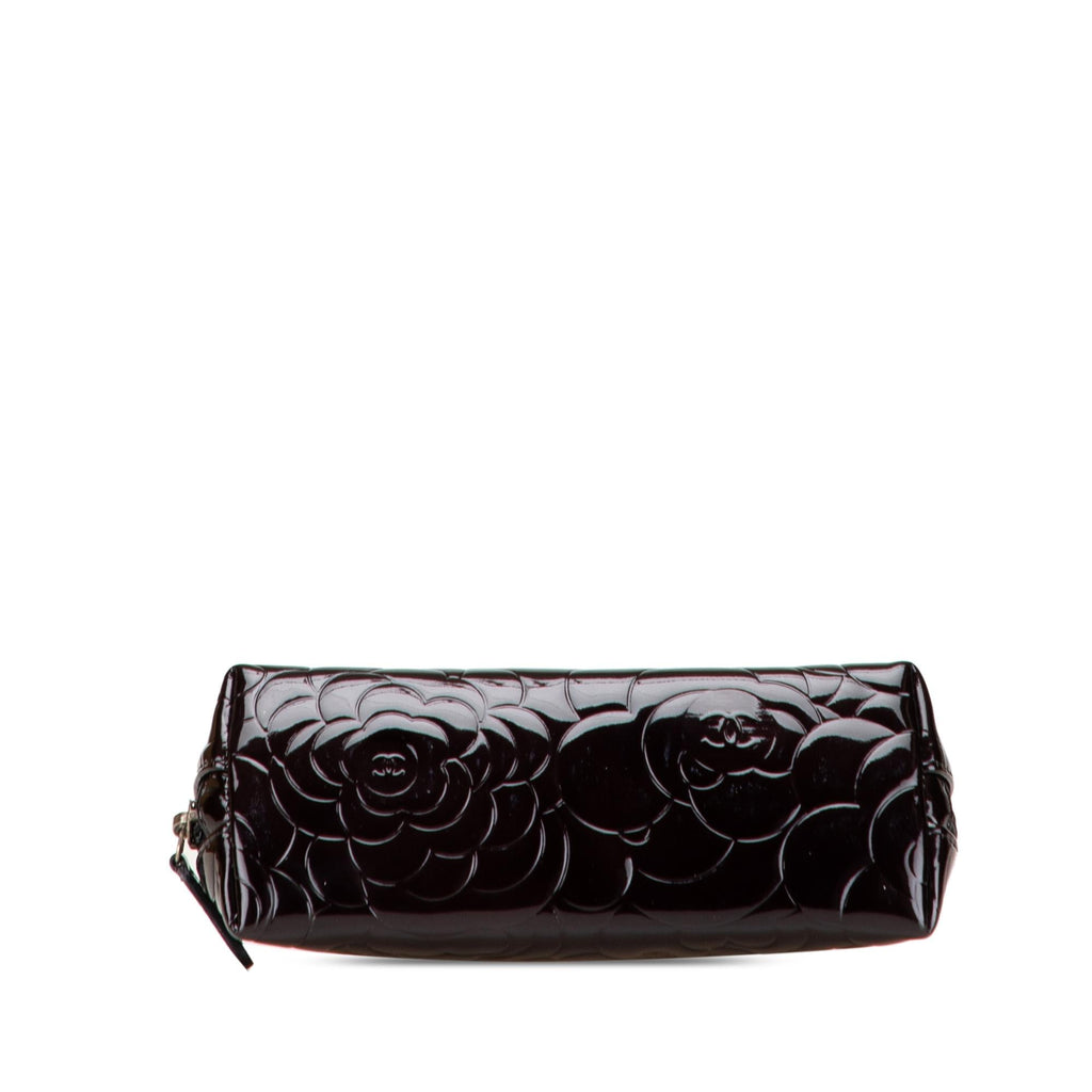 Chanel Patent Camellia Cosmetic Pouch