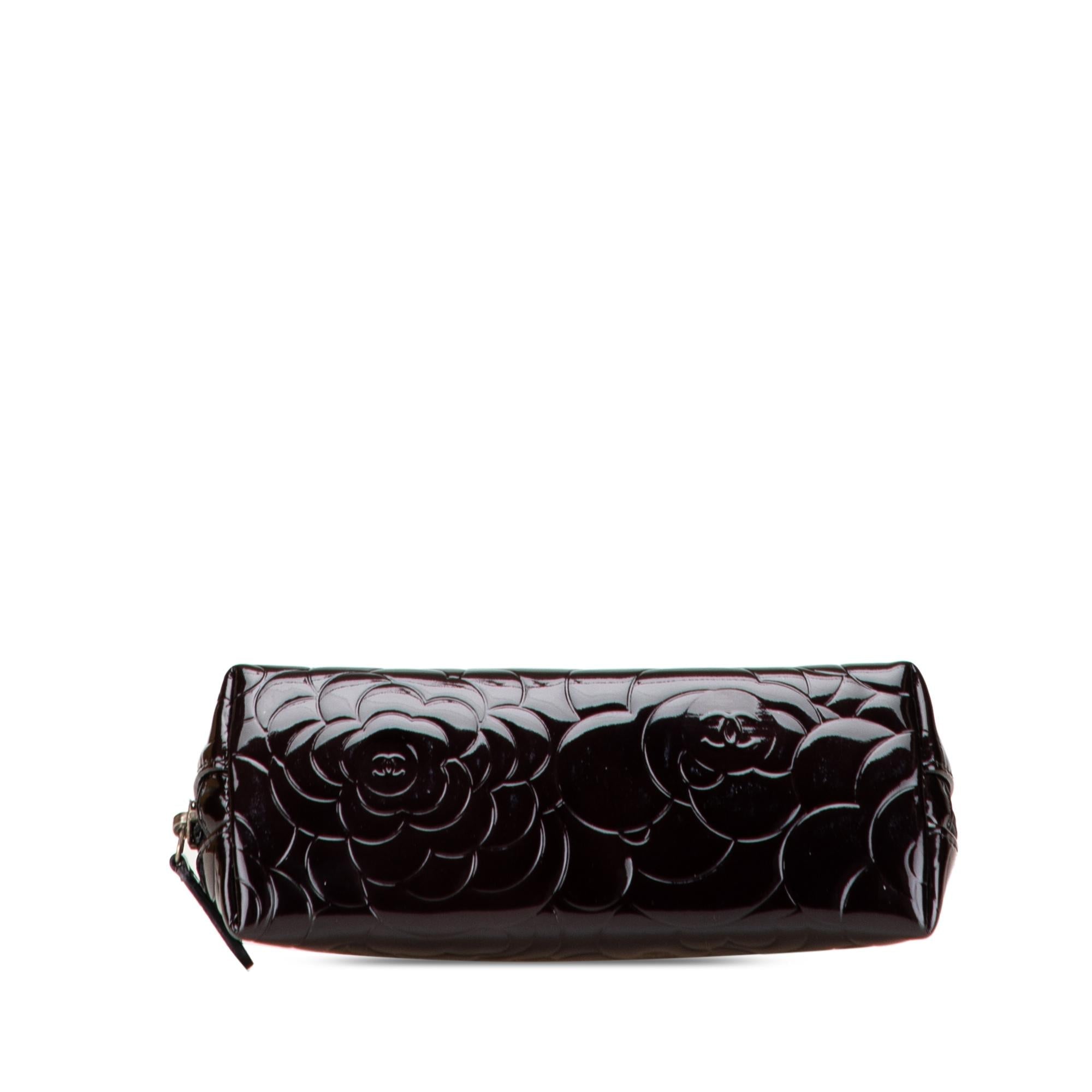 Chanel Patent Camellia Cosmetic Pouch