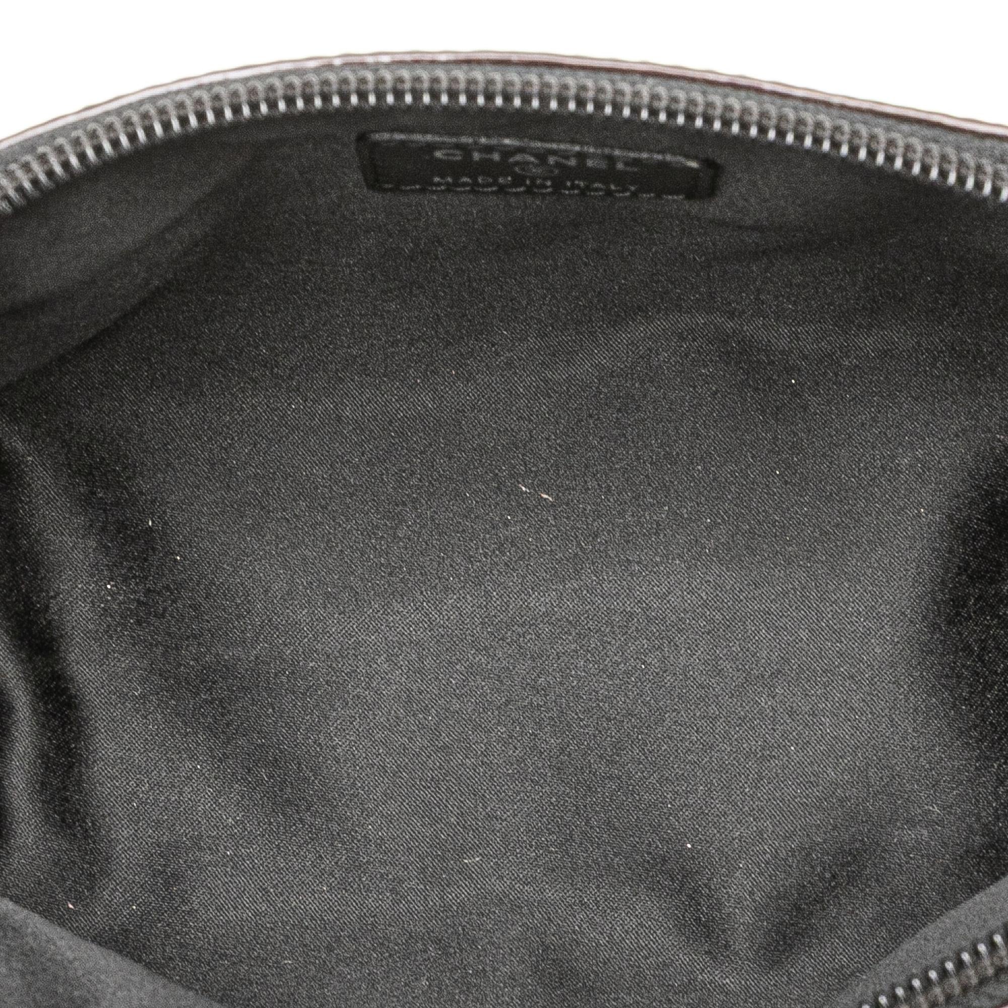 Chanel Patent Camellia Cosmetic Pouch
