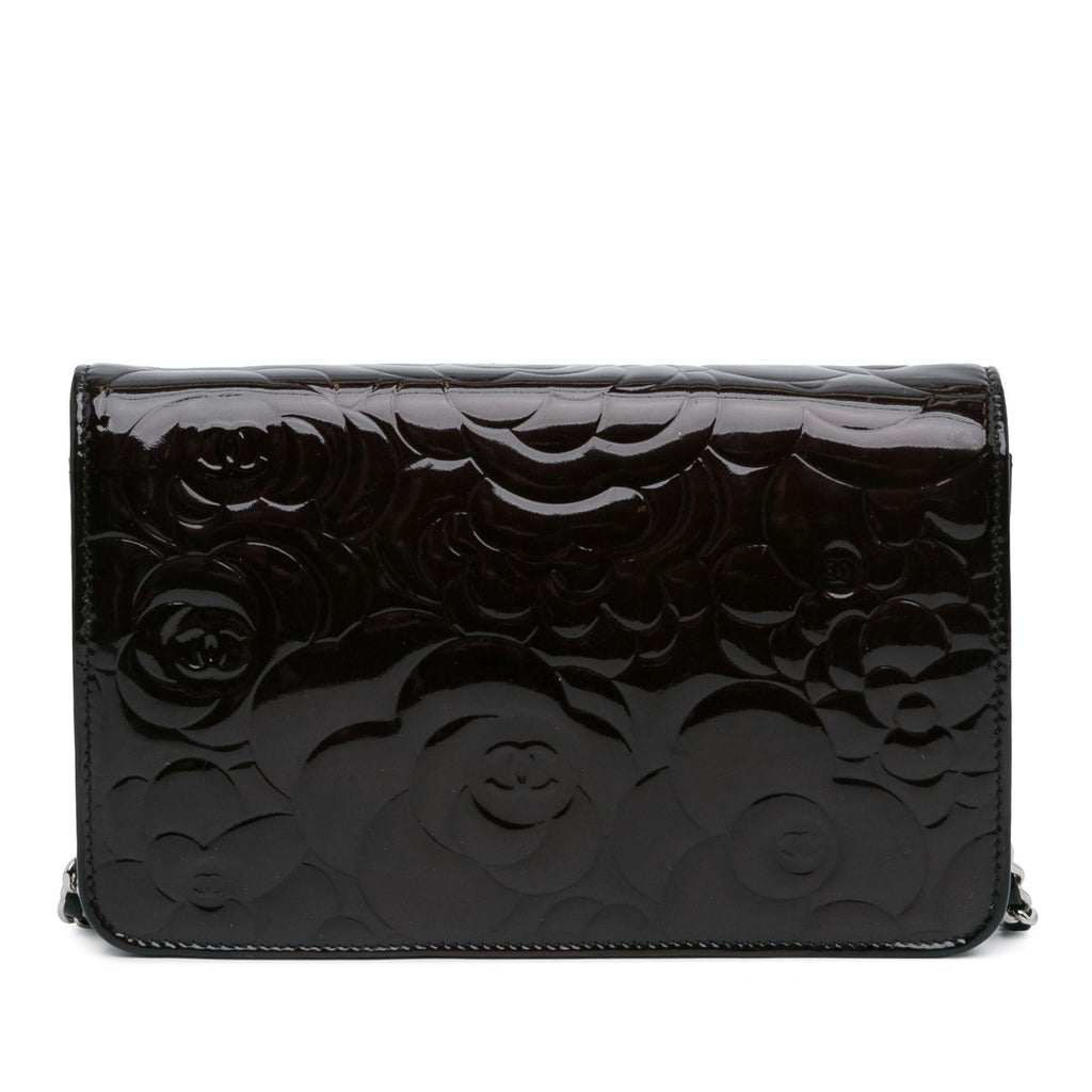 Chanel Patent Camellia Wallet On Chain (SHG-s5zcX3)