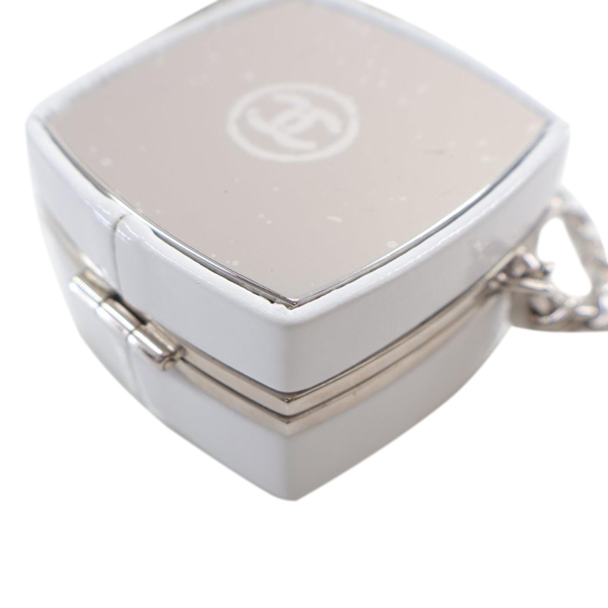 Chanel Patent Goatskin Make-Up Box Clutch With Chain