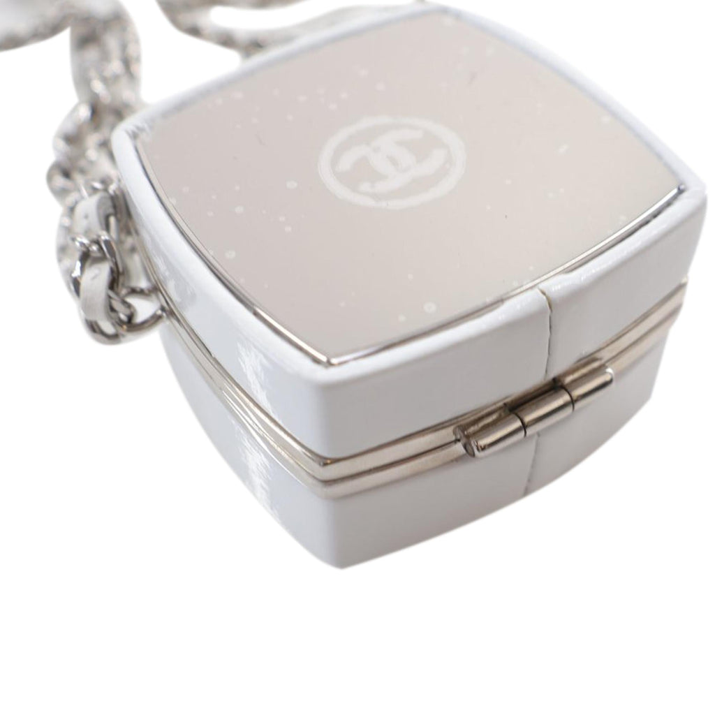Chanel Patent Goatskin Make-Up Box Clutch With Chain