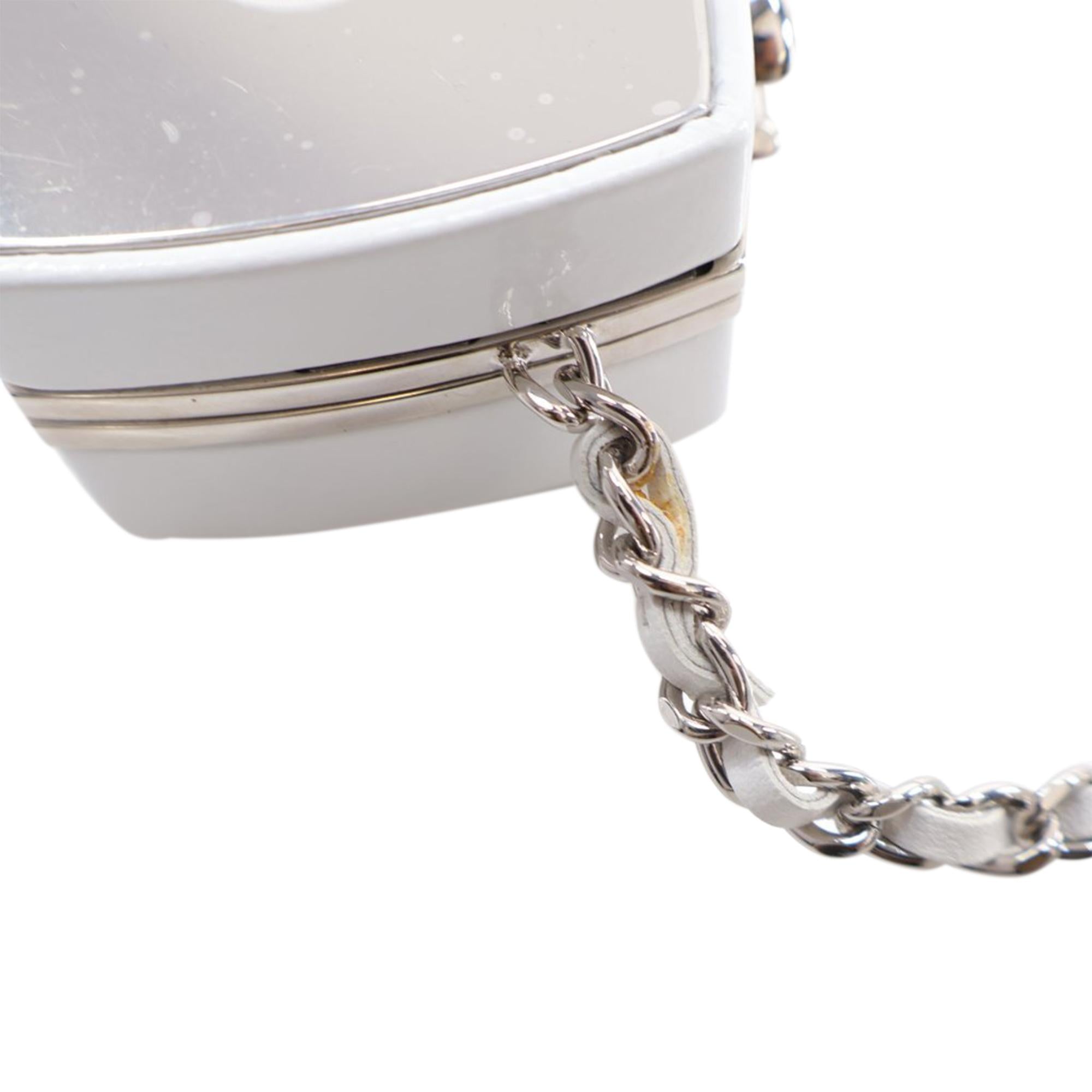 Chanel Patent Goatskin Make-Up Box Clutch With Chain