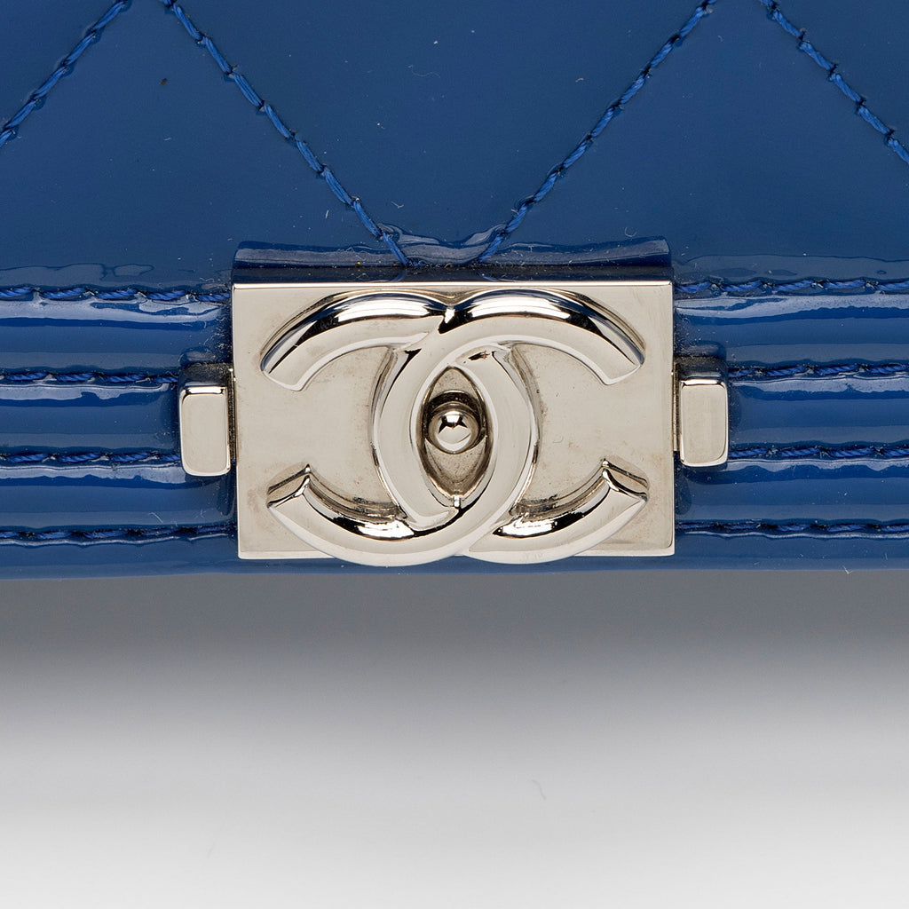 Chanel Patent Leather Boy Clutch on Chain Bag