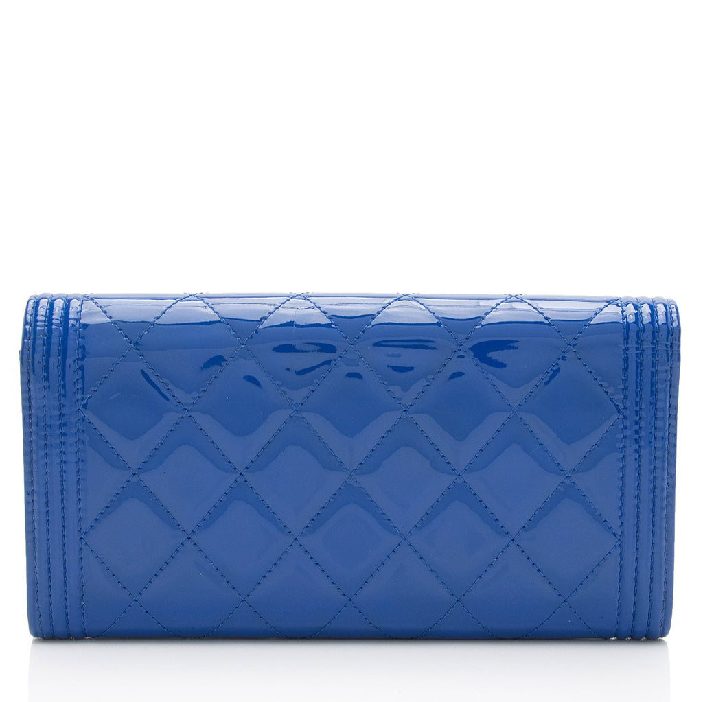 Chanel Patent Leather Boy Continental Wallet