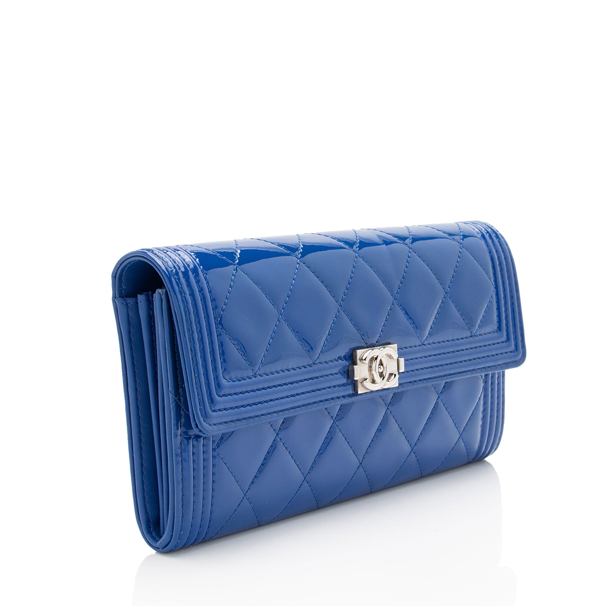 Chanel Patent Leather Boy Continental Wallet