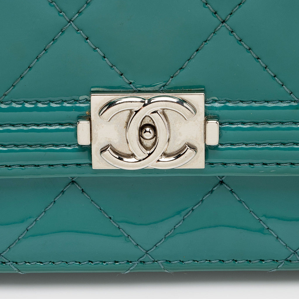 Chanel Patent Leather Boy Wallet on Chain